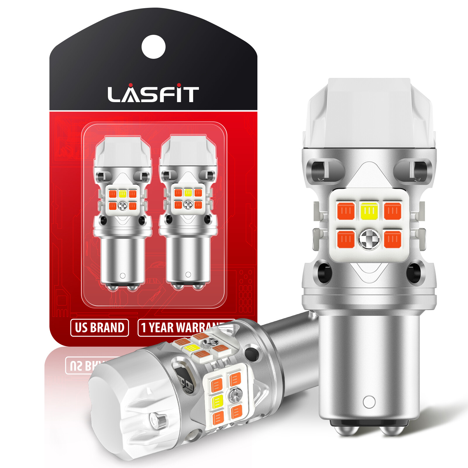 LASFIT 1157 LED Turn Signal Light Bulb Switchback Amber White Anti Hyper Flash
