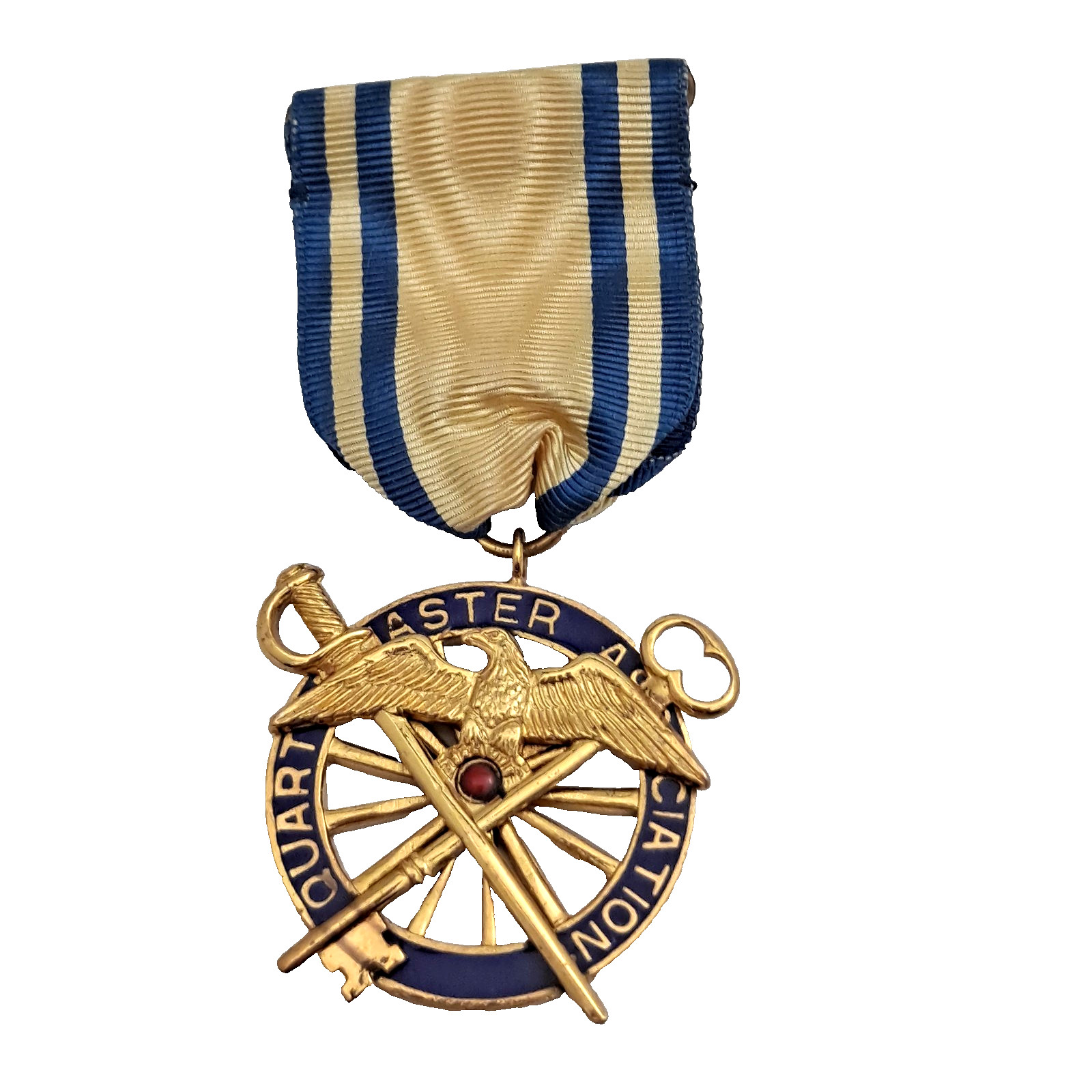 1920s US Army Quartermaster Association Medal Ribbon Insignia Low Serial 58 1920s US Army Quartermaster Association Medal Ribbon Insignia Low Serial 58
