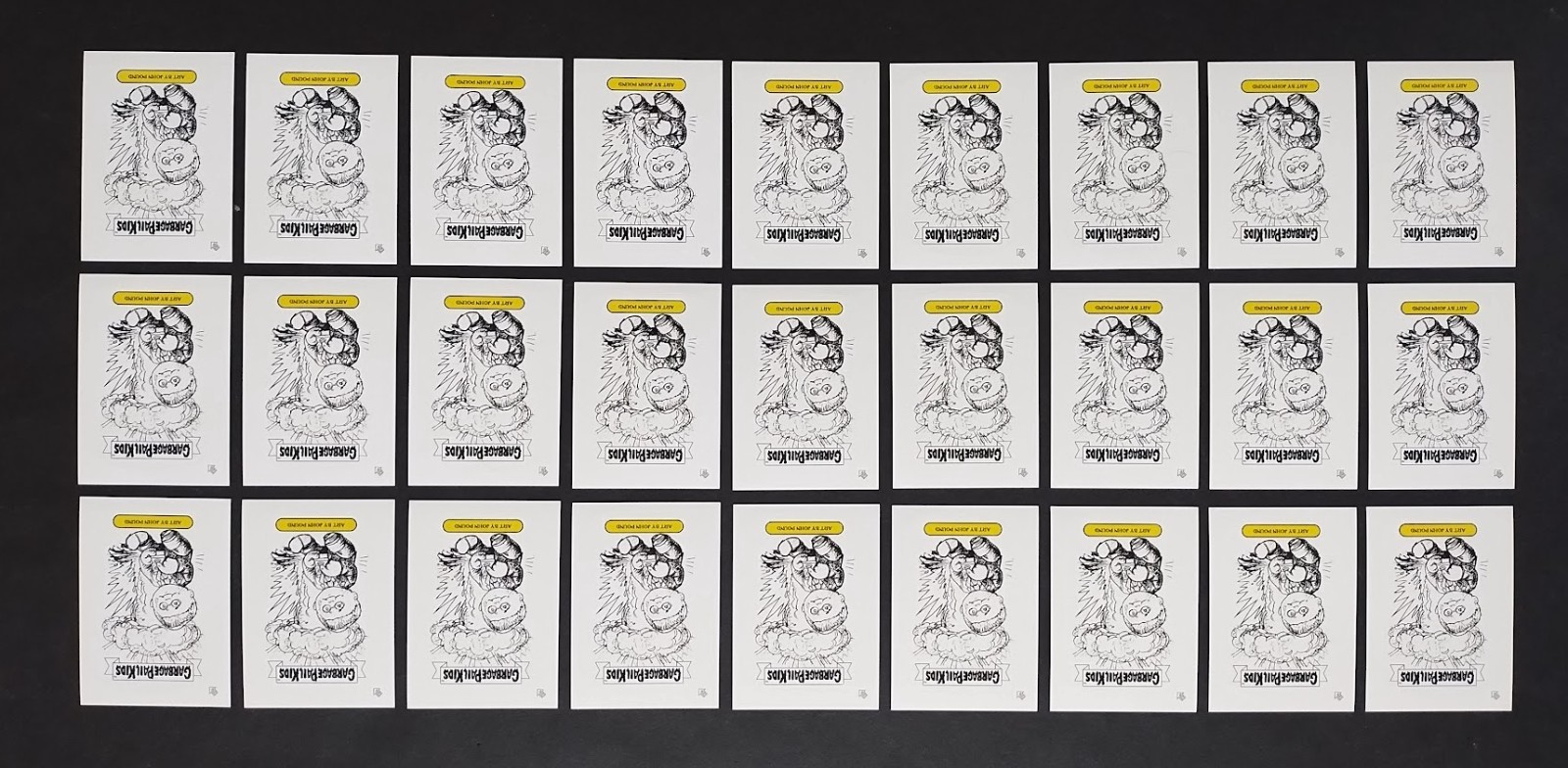 Lot of 27 Garbage Pail Kids GPK Adam Bomb Art by John Pound Limited Lot of 27 Garbage Pail Kids GPK Adam Bomb Art by John Pound Limited