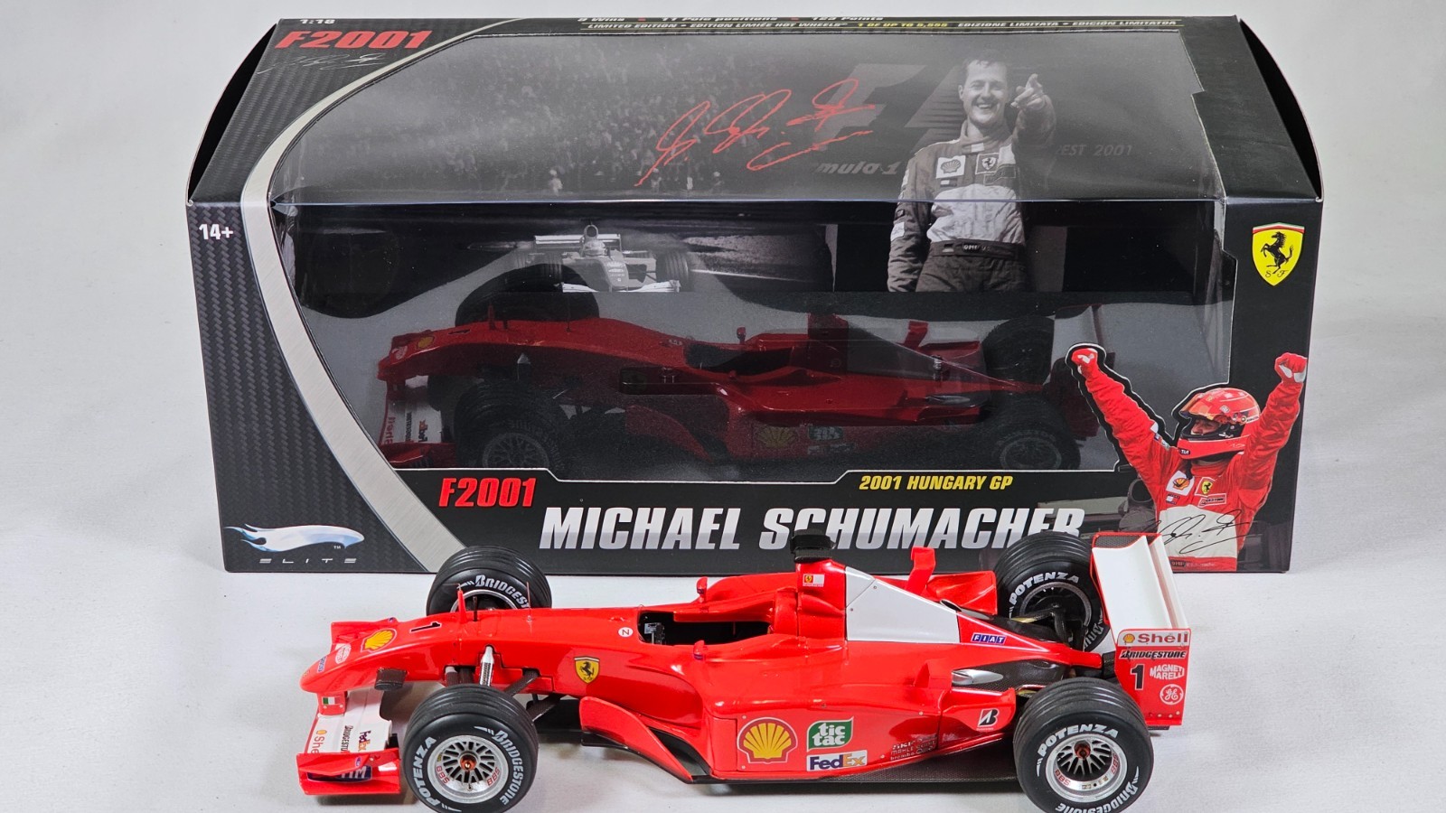 Ferrari F2001 – Michael Schumacher – Hungary GP 2001 – Hot Wheels Elite 1:18