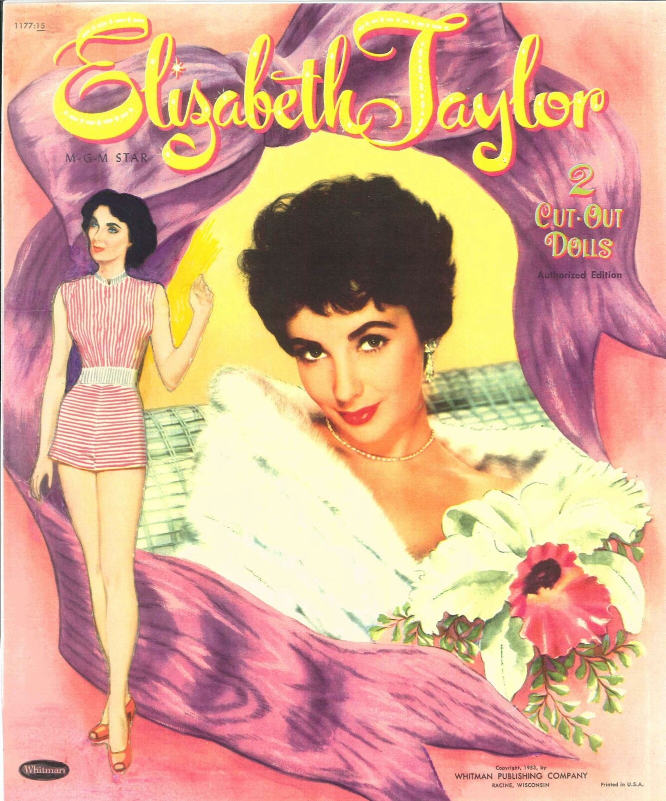 VINTAGE UNCUT 1953 Elizabeth Taylor PAPER DOLL WHITMAN LASER REPRODUCTION LOPric