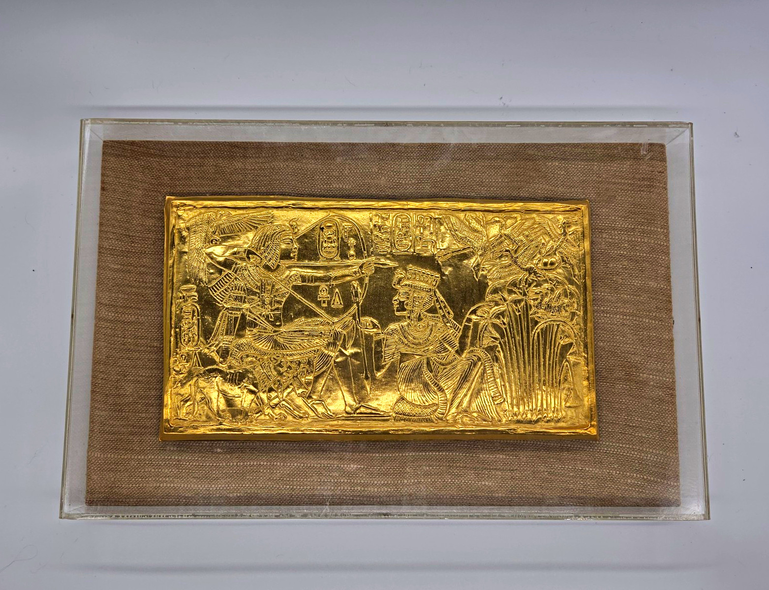 Vintage MMA Golden Shrine Cartouche Panel, Metropolitan Museum Of Art 1976 Vintage MMA Golden Shrine Cartouche Panel, Metropolitan Museum Of Art 1976