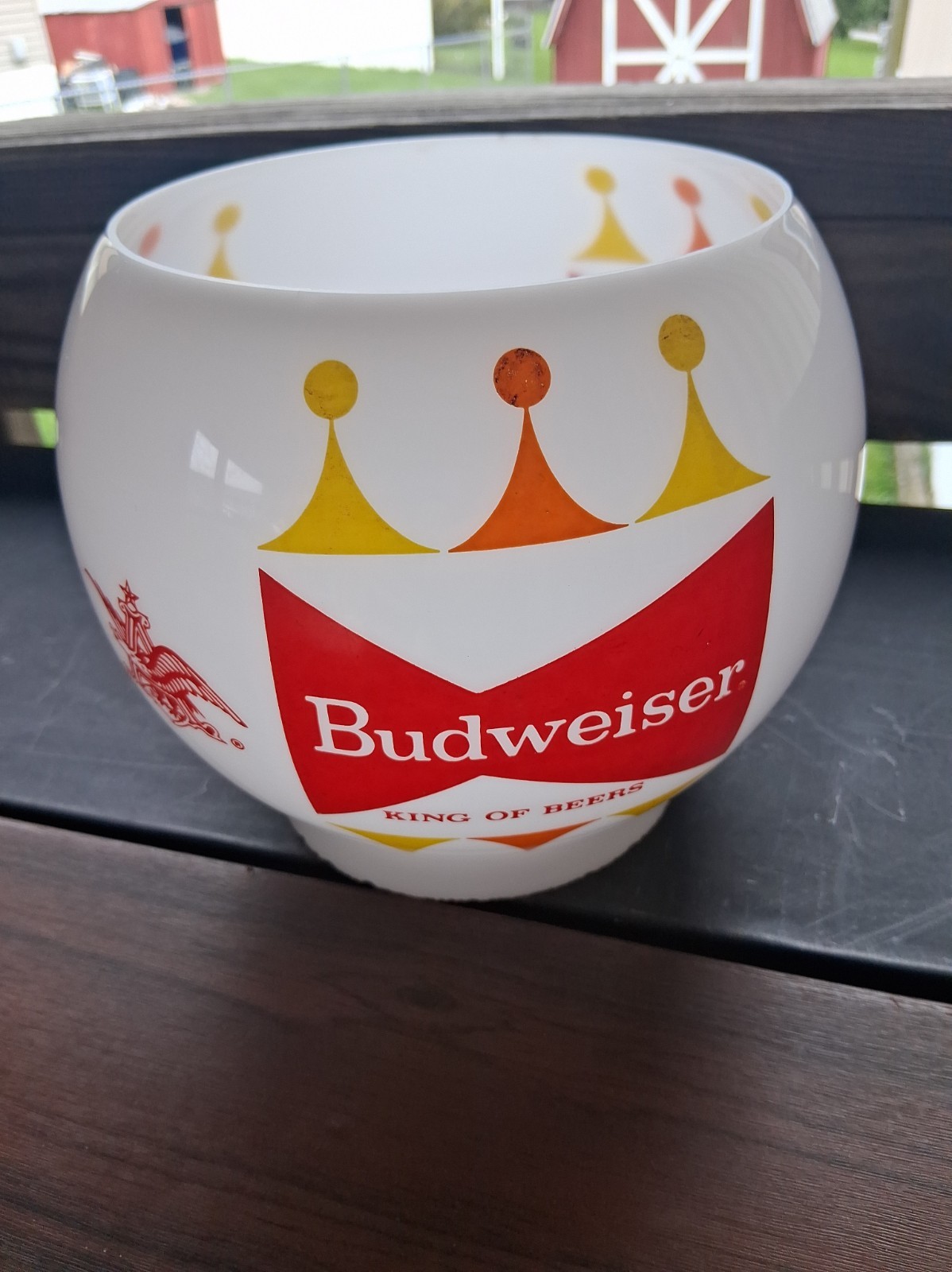 SCARCE EARLY COLORS - RARE HTF Budweiser Glass Sconce Globe 1950's-60's  lighted