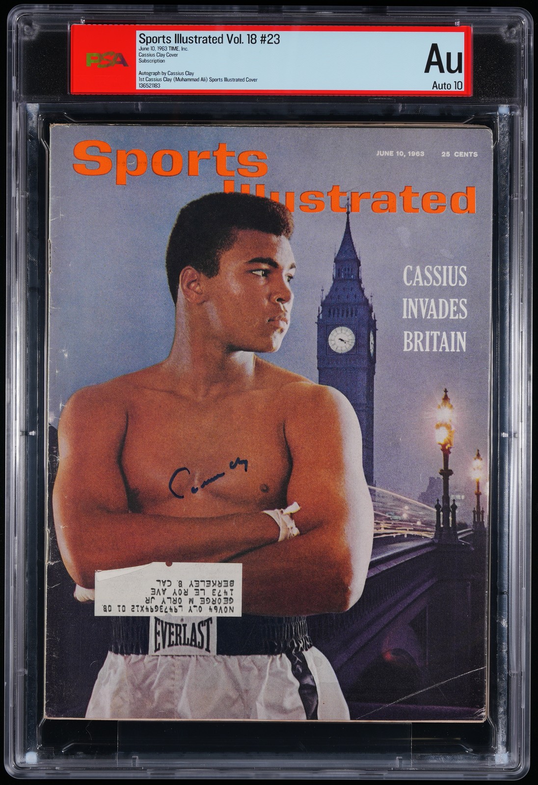 Cassius Clay Signed/Auto 1963 Sports Illustrated Magazine AUTO 10 PSA/DNA 206055 Cassius Clay Signed/Auto 1963 Sports Illustrated Magazine AUTO 10 PSA/DNA 206055