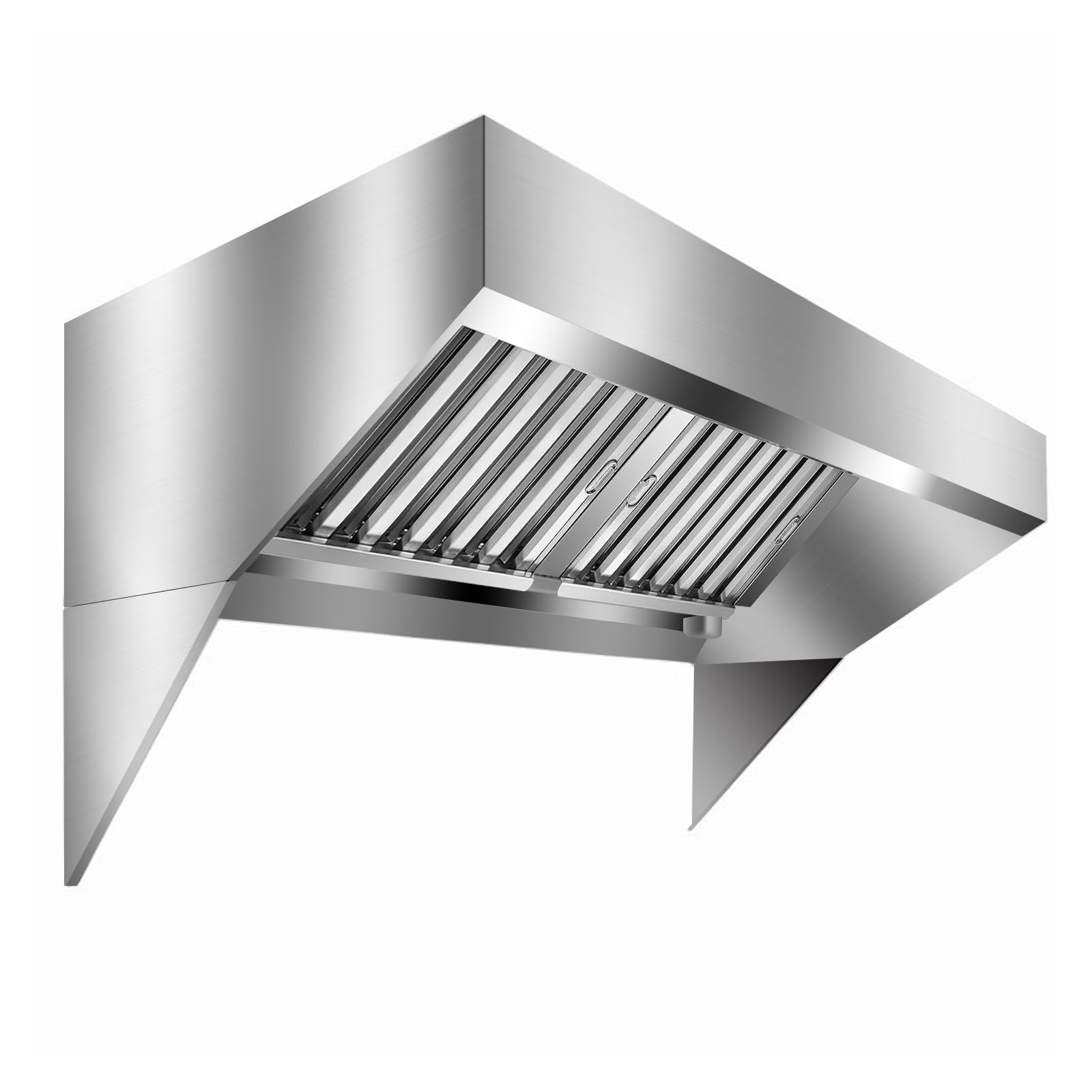 5/6/7FT Commercial Exhaust Hood 3 Detachable U-Shaped Oil Filters Stainless Unit