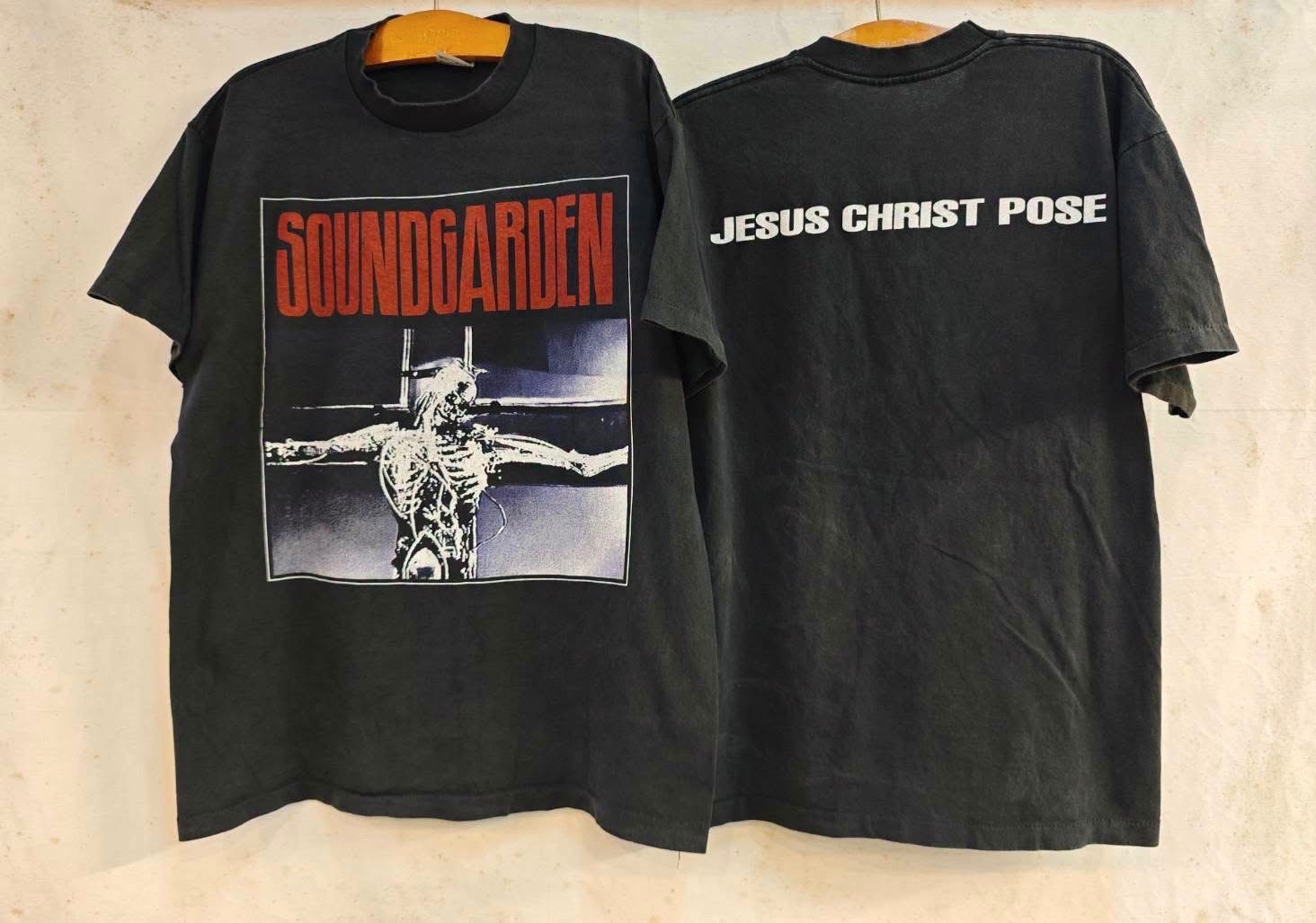 Soundgarden Jesus Christ Pose 90s Band Tour Chris Cornell T-Shirt REPRINT