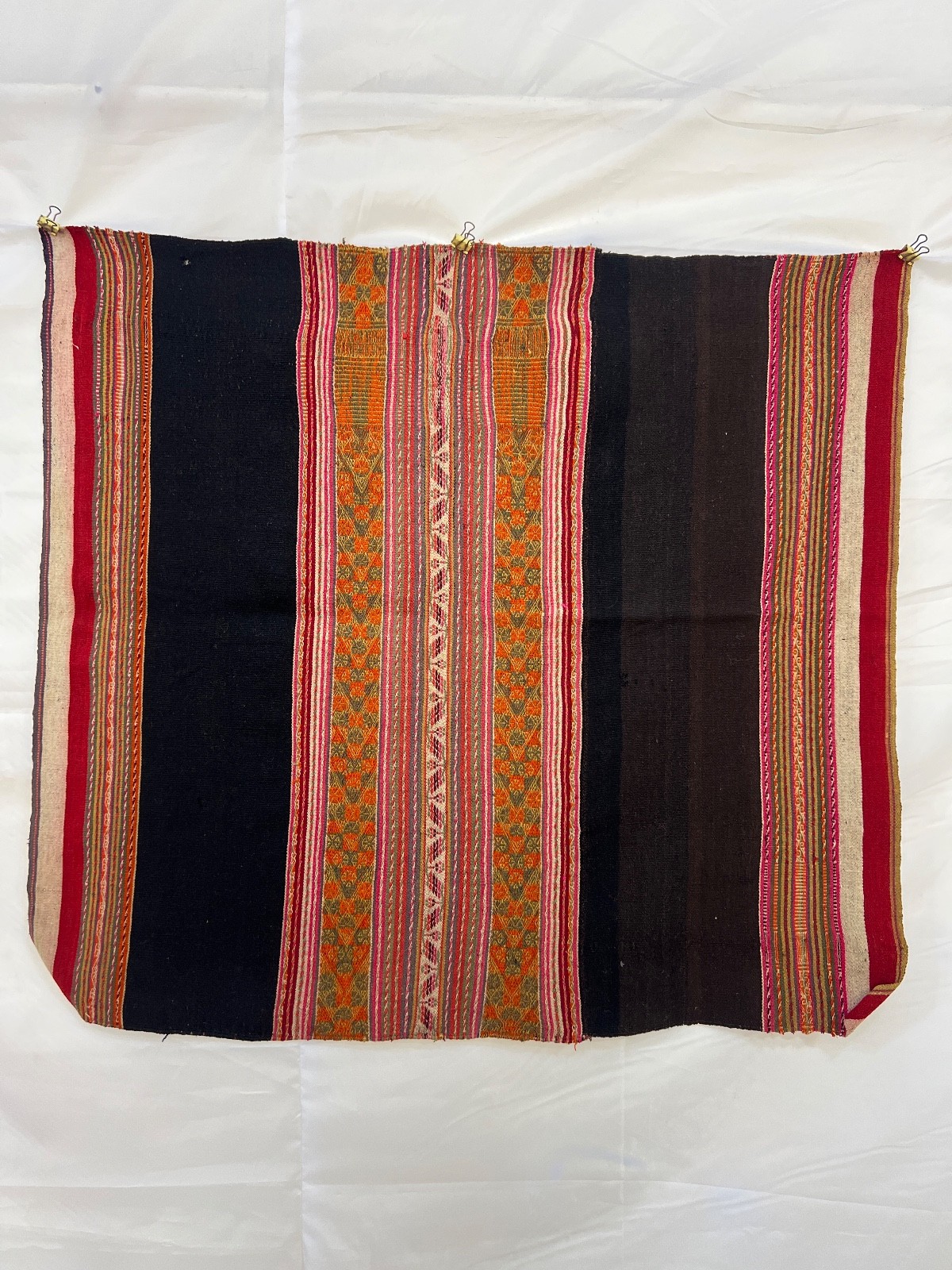 Vintage Peruvian Aguayo Handwoven Wool Andean Blanket Folk Art Indigenous S98 Vintage Peruvian Aguayo Handwoven Wool Andean Blanket Folk Art Indigenous S98