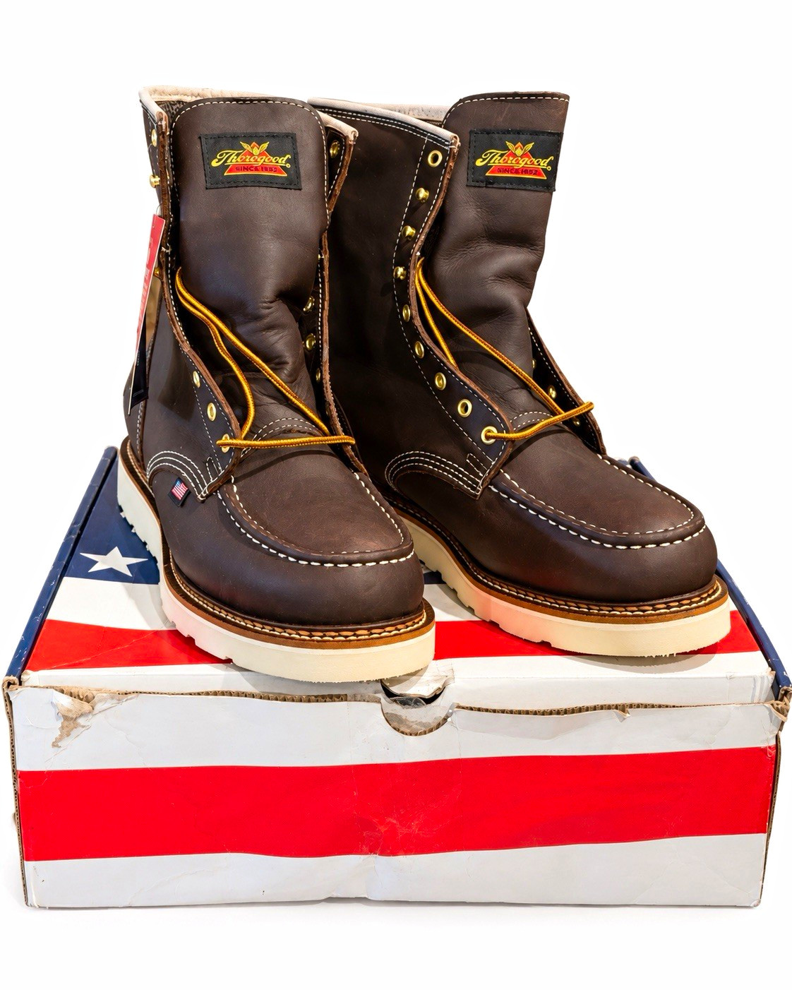 Thorogood 814-3800 1957 Waterproof Work Boots 9.5 2E Dark Brown Leather