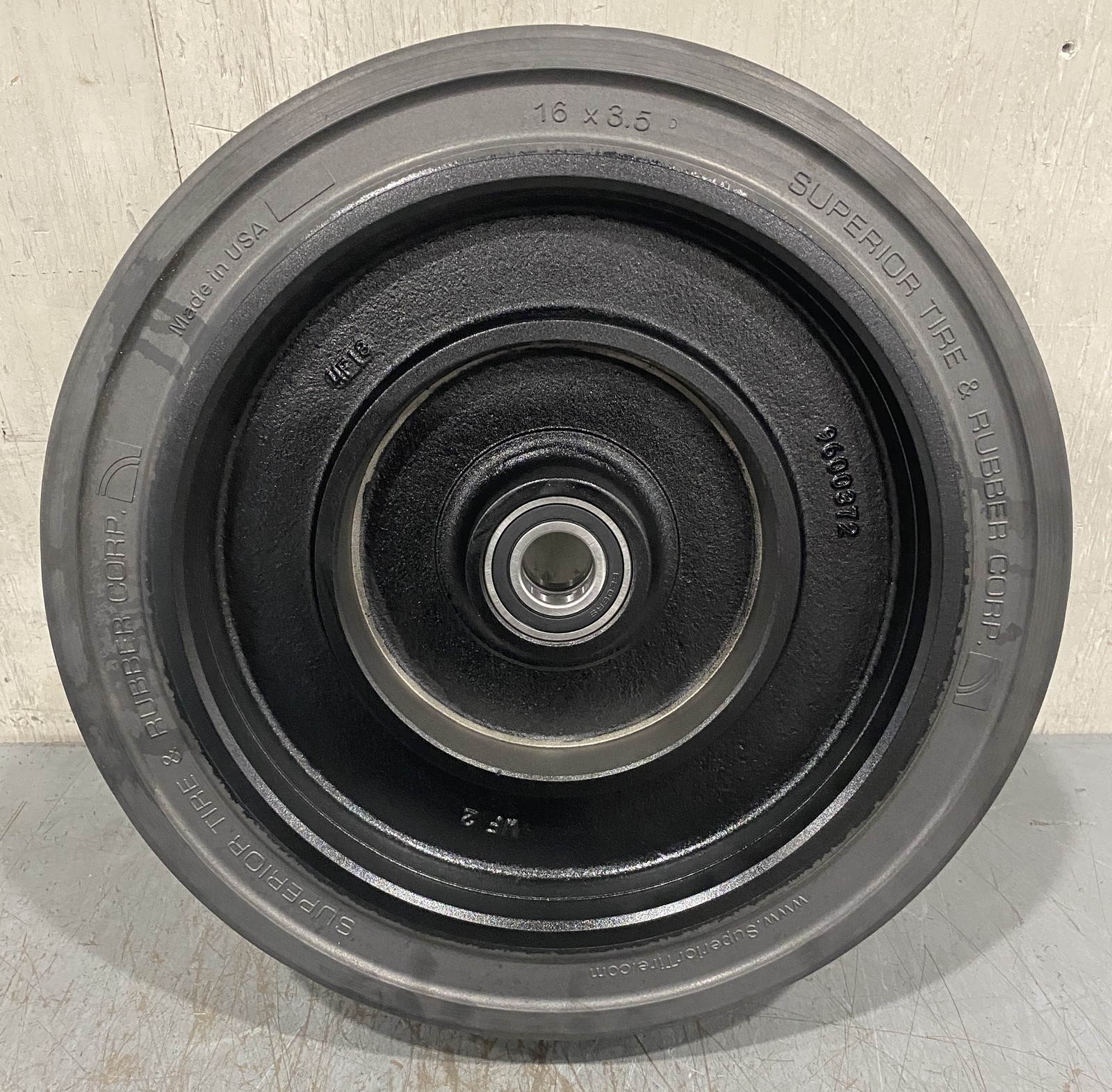 Tennant 1076240 16x3.5 Solid Scrubber Tire Assembly Idler Non-Skid