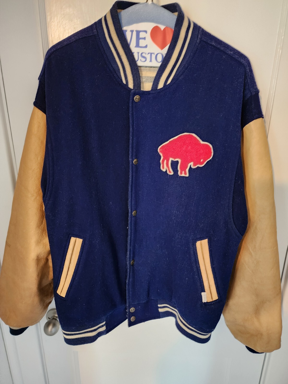 RARE Vintage Buffalo Bills Mens XL Mirage Jacket Bomber Letterman Coat 1965 RARE Vintage Buffalo Bills Mens XL Mirage Jacket Bomber Letterman Coat 1965