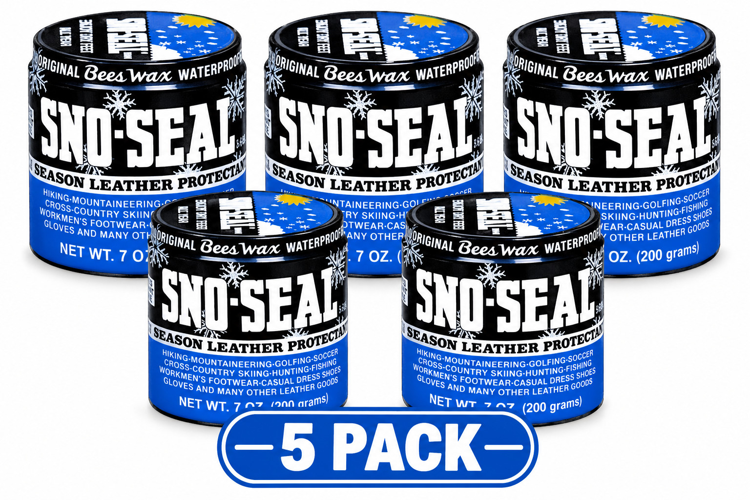 Atsko Sno-Seal Original Beeswax Waterproofer 7 oz - Rain, Snow & Salt Protection