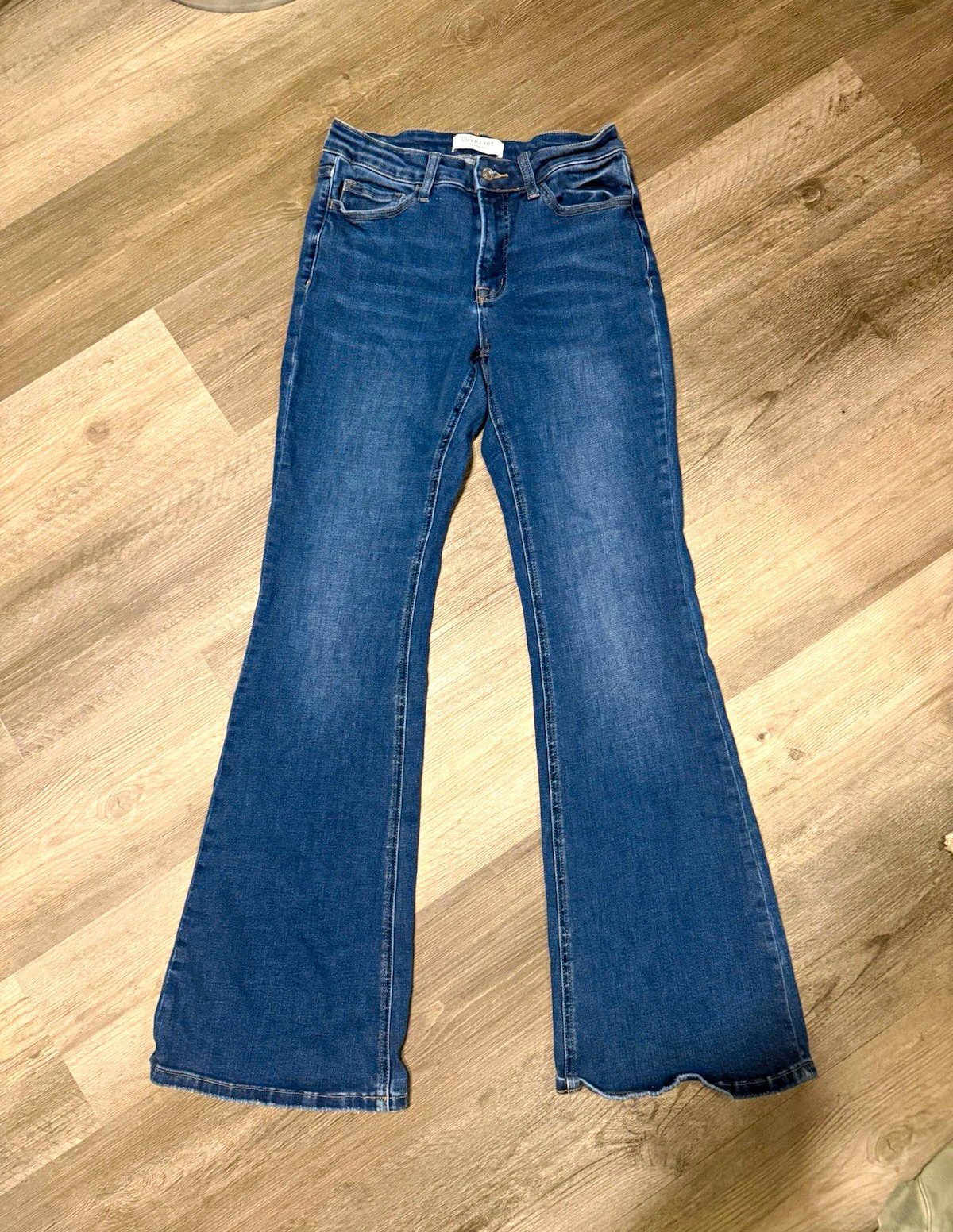 Lovervet by VERVET Women’s Medium Wash Blue Denim Slim Mid Rise Bootcut Jeans