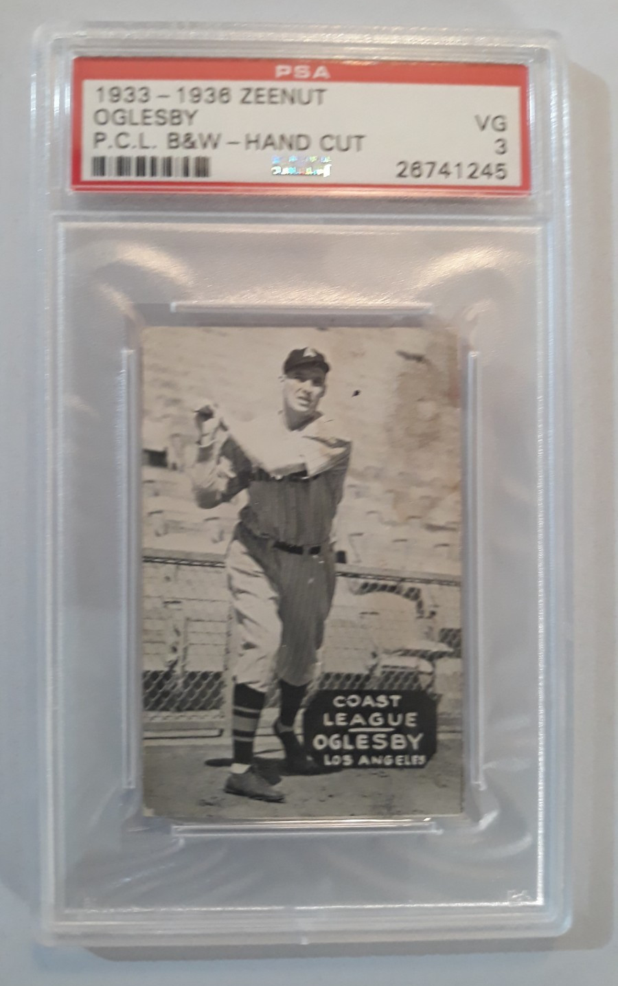 1933-36 Zeenut Jim Oglesby L.A. Angels PCL PSA 3 1933-36 Zeenut Jim Oglesby L.A. Angels PCL PSA 3