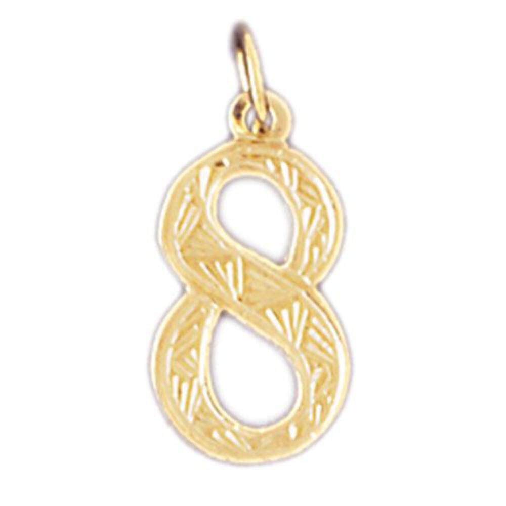 Number 8 Charm Pendant 14k Gold (0.6 Grams)