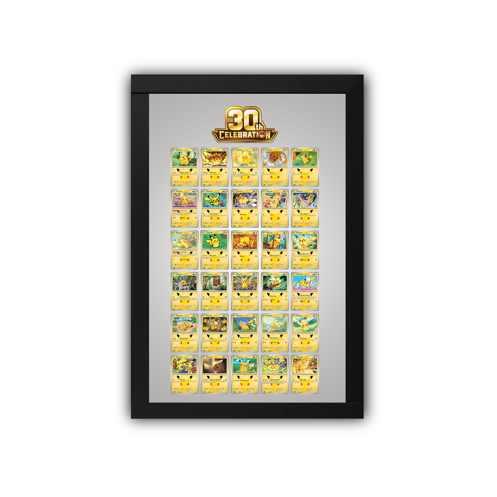 Wall Mount Display Metal Frame for Pokemon 30th Celebration Pikachu 30 Card Set