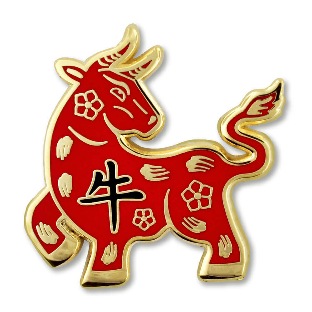 PinMart\'s Chinese Zodiac Year of the Ox New Year Enamel Lapel Pin