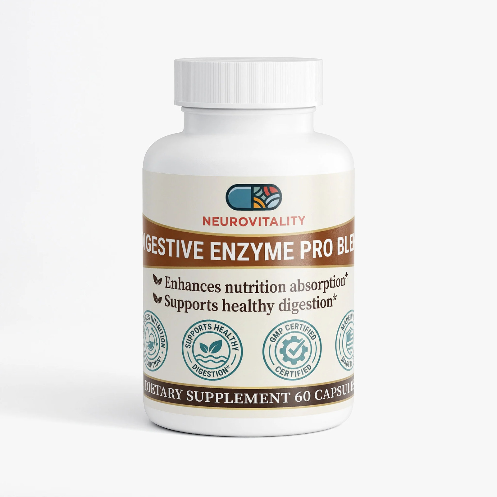 Digestive Enzyme Pro Blend | Protein, Carb & Fat Digestion Support | 60 Capsules Digestive Enzyme Pro Blend | Protein, Carb & Fat Digestion Support | 60 Capsules