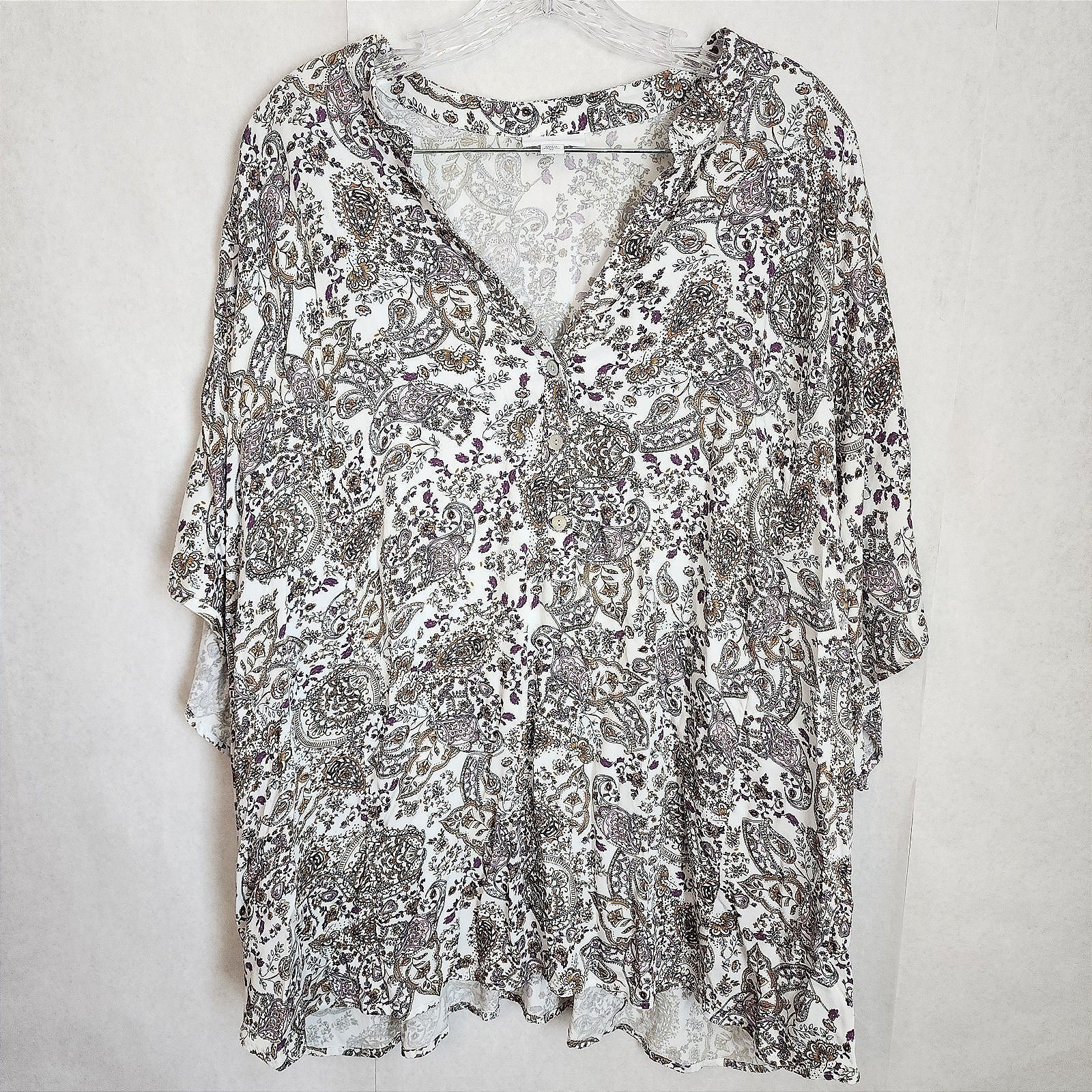 J Jill 100% Viscose Dolman Short Sleeve Popover Top 3x Stretch Comfy Feminine J Jill 100% Viscose Dolman Short Sleeve Popover Top 3x Stretch Comfy Feminine