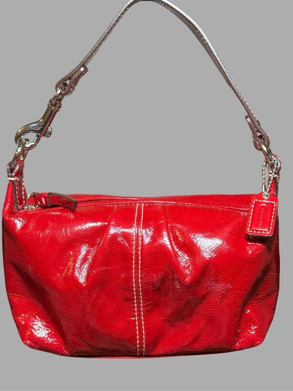Stunning Vintage Coach Y2K Red Patent Leather Demi Bag Stunning Vintage Coach Y2K Red Patent Leather Demi Bag