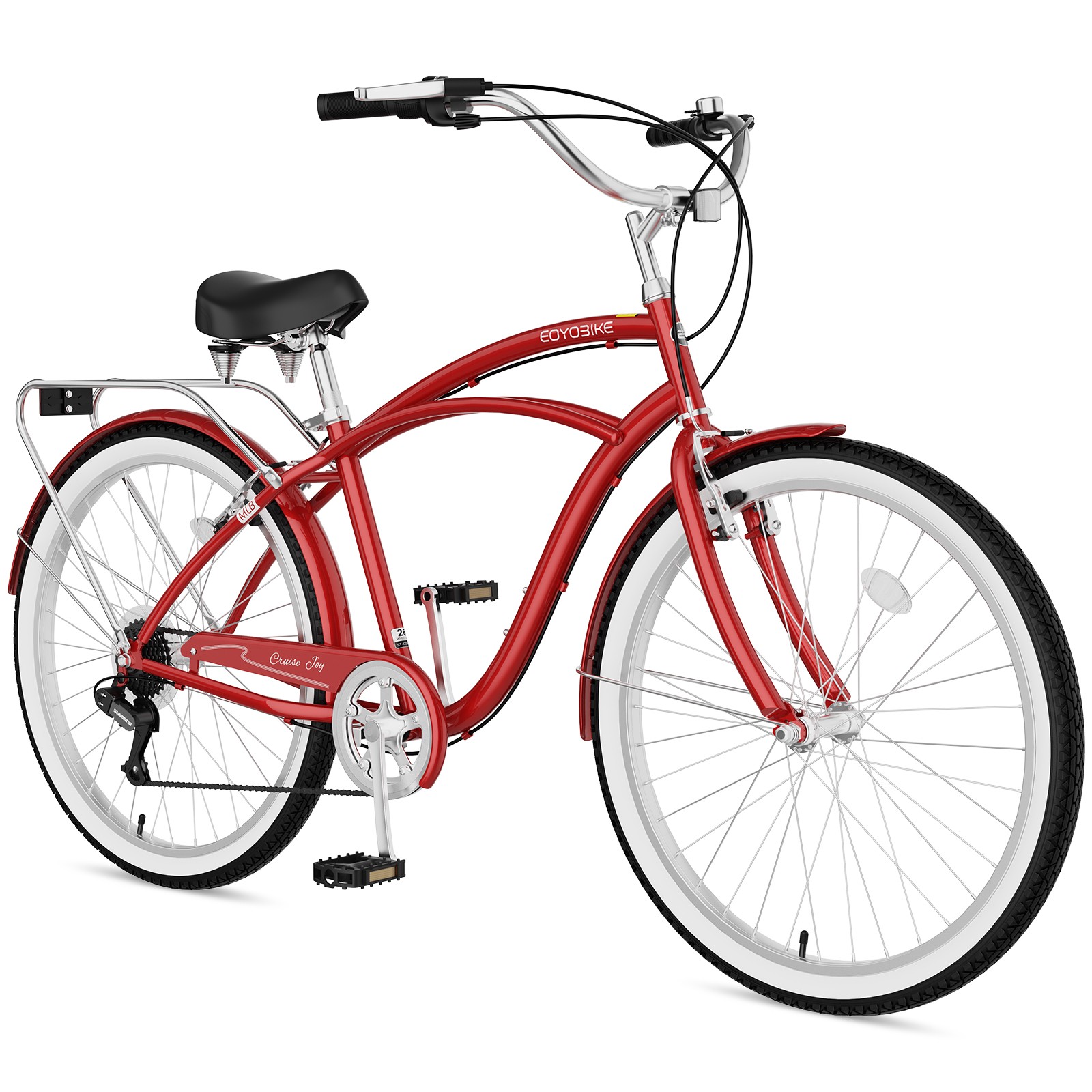 EOYOBIKE 26 inch Classic Beach Bike Step-Through Commuter Bicycle Cruiser Bike