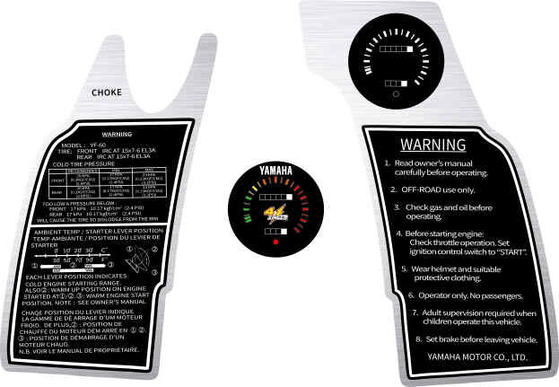 USA Dash Decals 1984-1985 YF60 4-ZINGER Graphics Kit Stickers 4 wheeler ATV