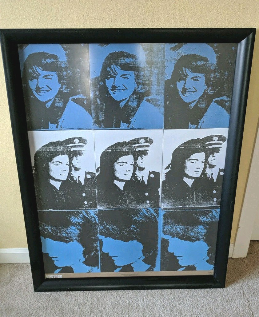Andy Warhol Nine Jackies Whitney Museum Exhibition Poster 2002 SIAE Framed 37 In