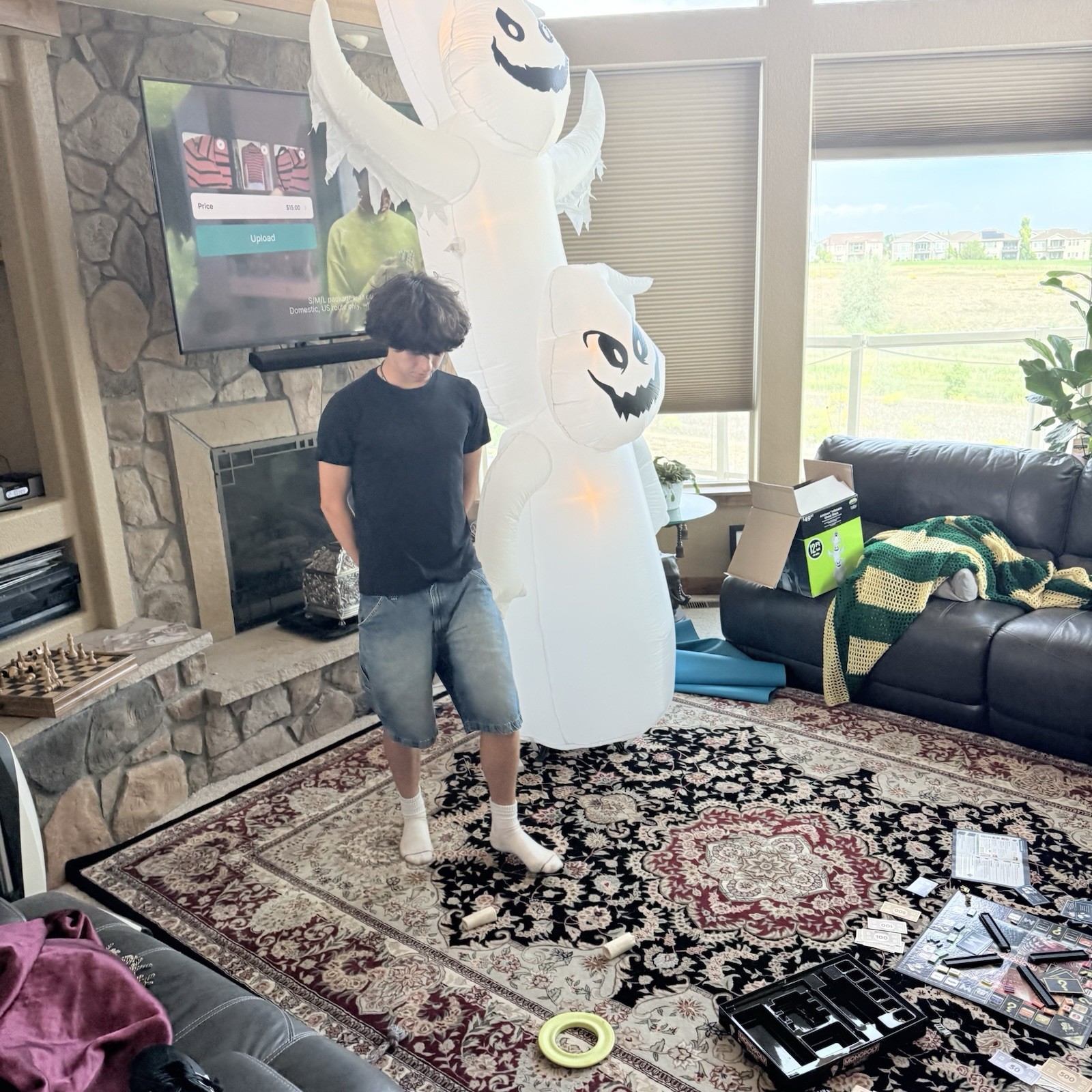 RARE Gemmy Colossal 12’ Lighted Halloween Giant Ghost Stack Airblown Inflatable RARE Gemmy Colossal 12’ Lighted Halloween Giant Ghost Stack Airblown Inflatable