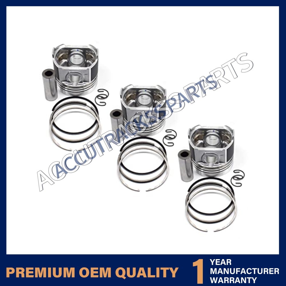 3Sets Piston kit+Piston Rings for Kubota D1503 Engine L2900 L3000 L3010 Tractor