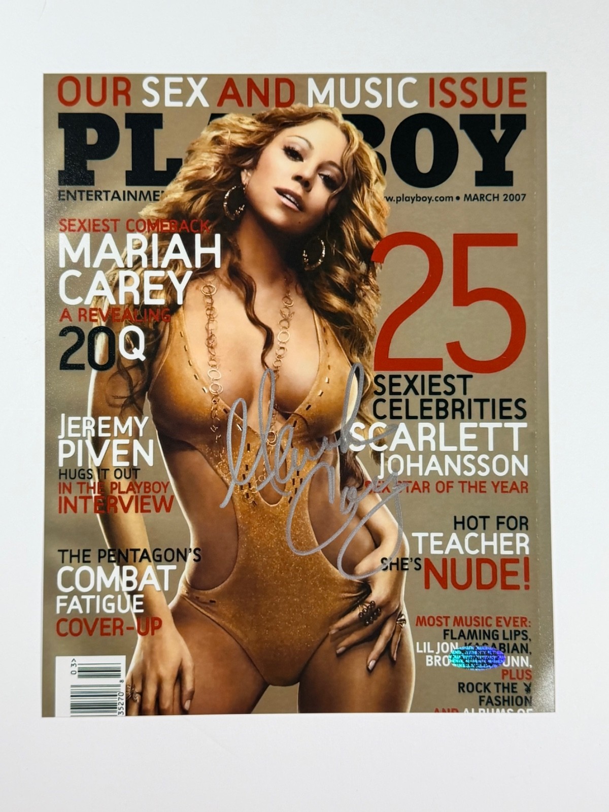 Mariah Carey Signed 8x10 Playboy March 2007 Photo Autograph COA
