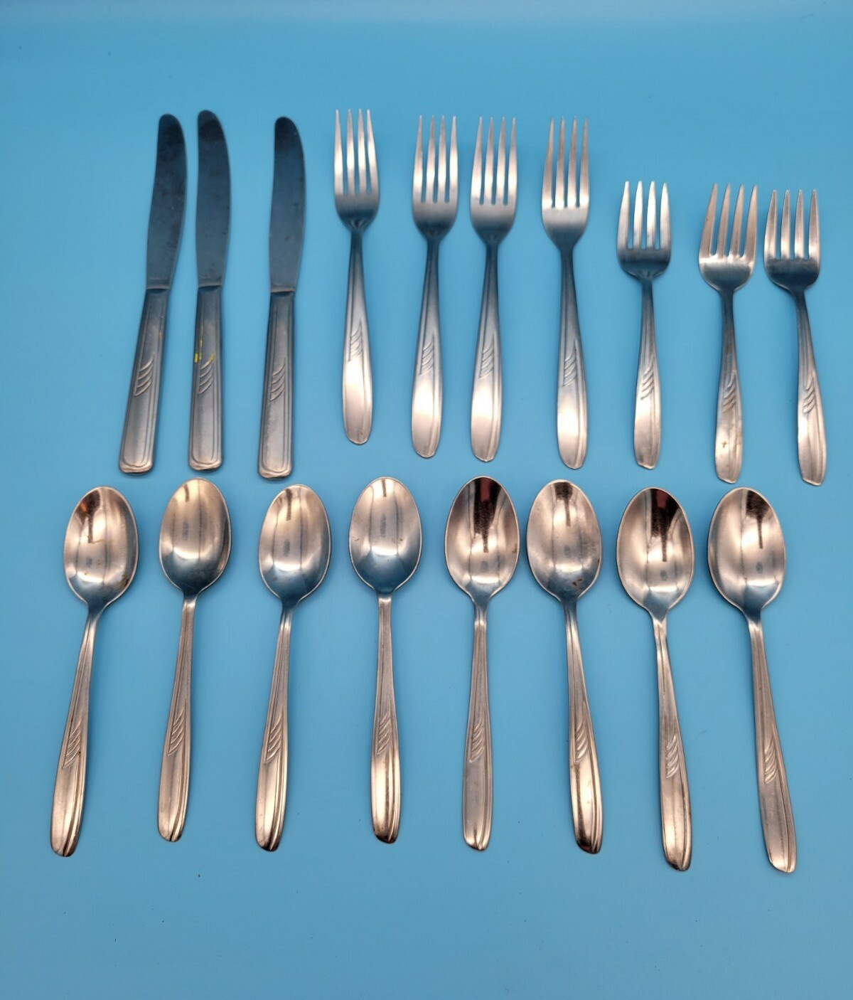 Vtg Imperial USA Stainless Silverware - FALCON / NOREEN - Spoon Fork Knife Lot Vtg Imperial USA Stainless Silverware - FALCON / NOREEN - Spoon Fork Knife Lot