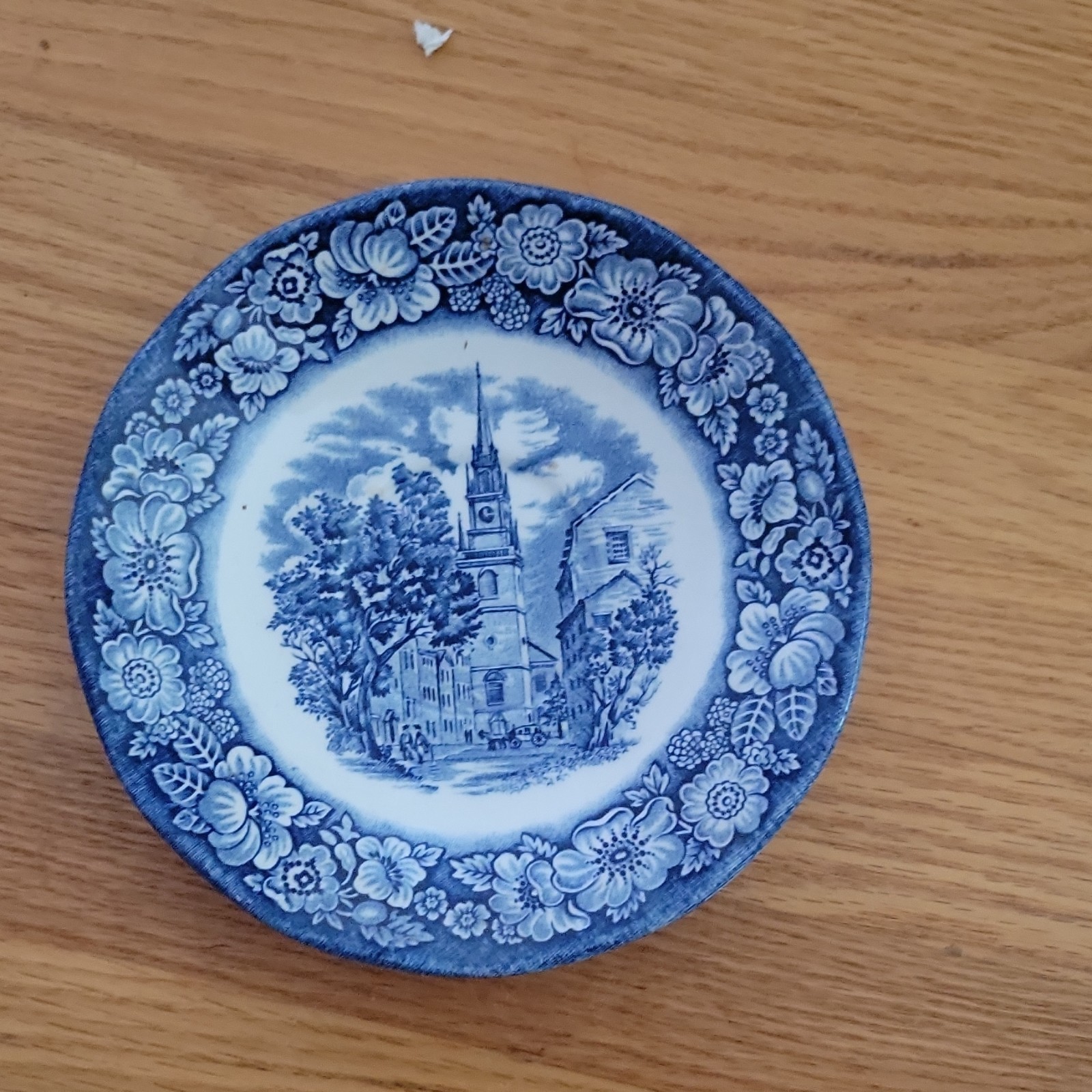 Liberty Blue Historic Colonial Scenes Old North Church Blue/White Ceramic Plate Liberty Blue Historic Colonial Scenes Old North Church Blue/White Ceramic Plate