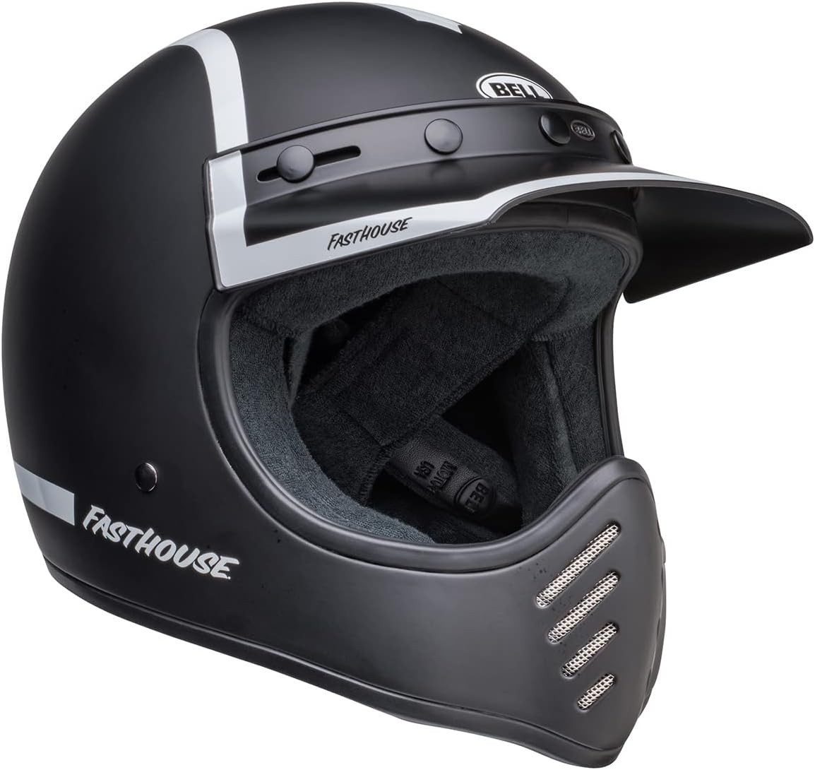 BELL MOTO-3 MOTORCYCLE HELMET FASTHOUSE OLD ROAD BLACK/WHITE SIZE SMALL