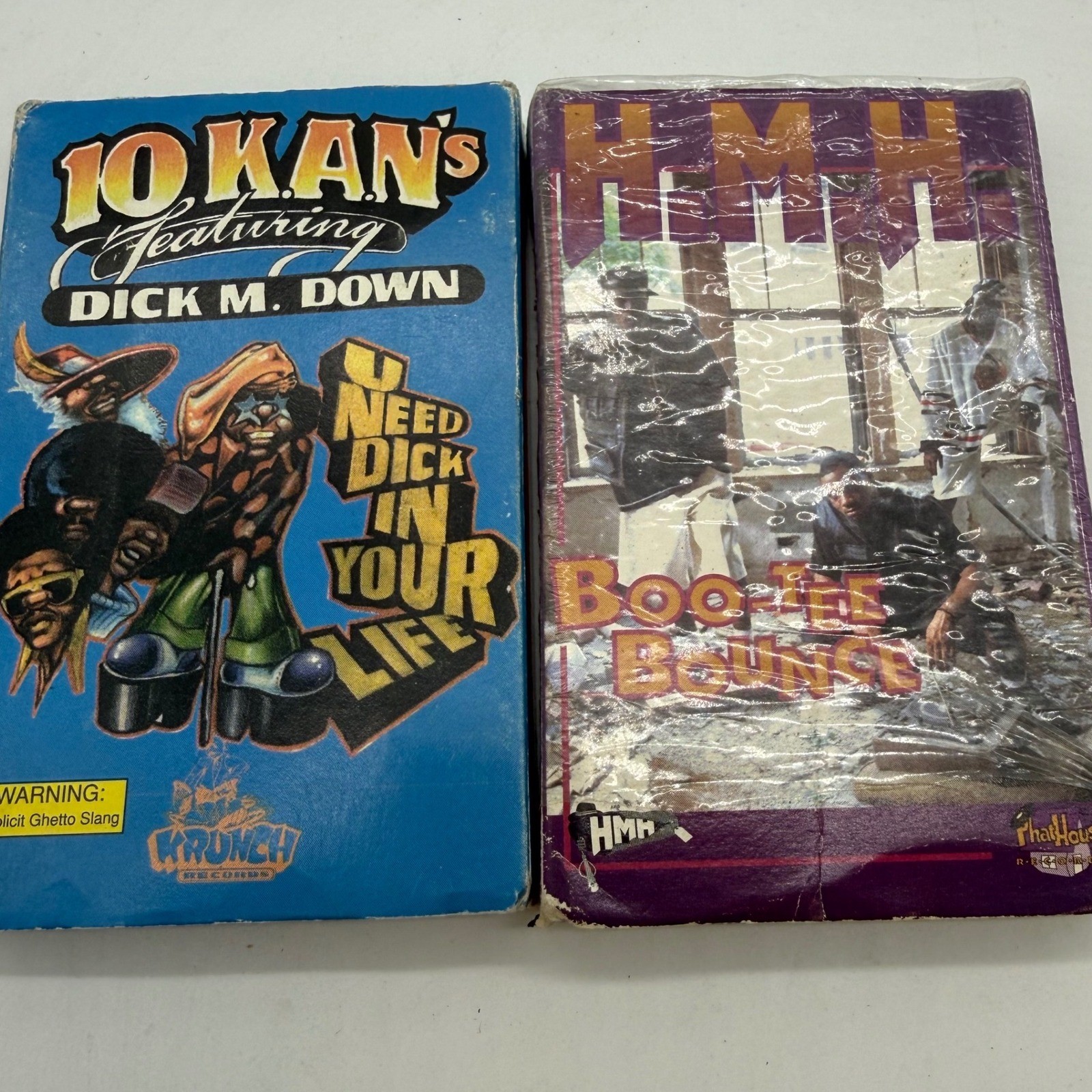 Lot of 2 Vintage Hip Hop Cassingles 10 K.A.N.\'S & HMH Boo-Tee Bounce 90s Rap