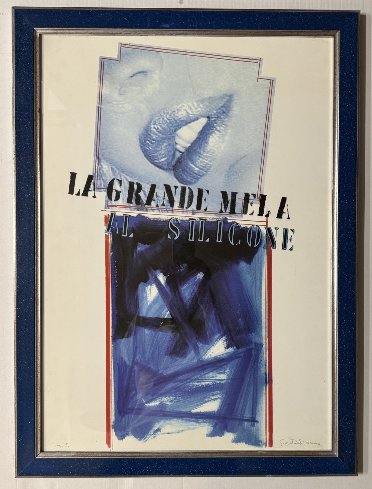 Painting, four color Antonio Del Donno 50x70 cm, the big silicone apple