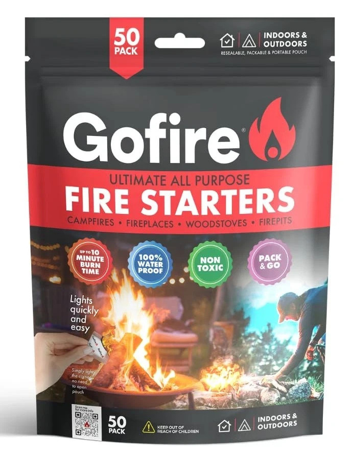 Gofire 50pc FIRE STARTERS Camping Hiking Backpacking Campfire Fireplace Grill Gofire 50pc FIRE STARTERS Camping Hiking Backpacking Campfire Fireplace Grill