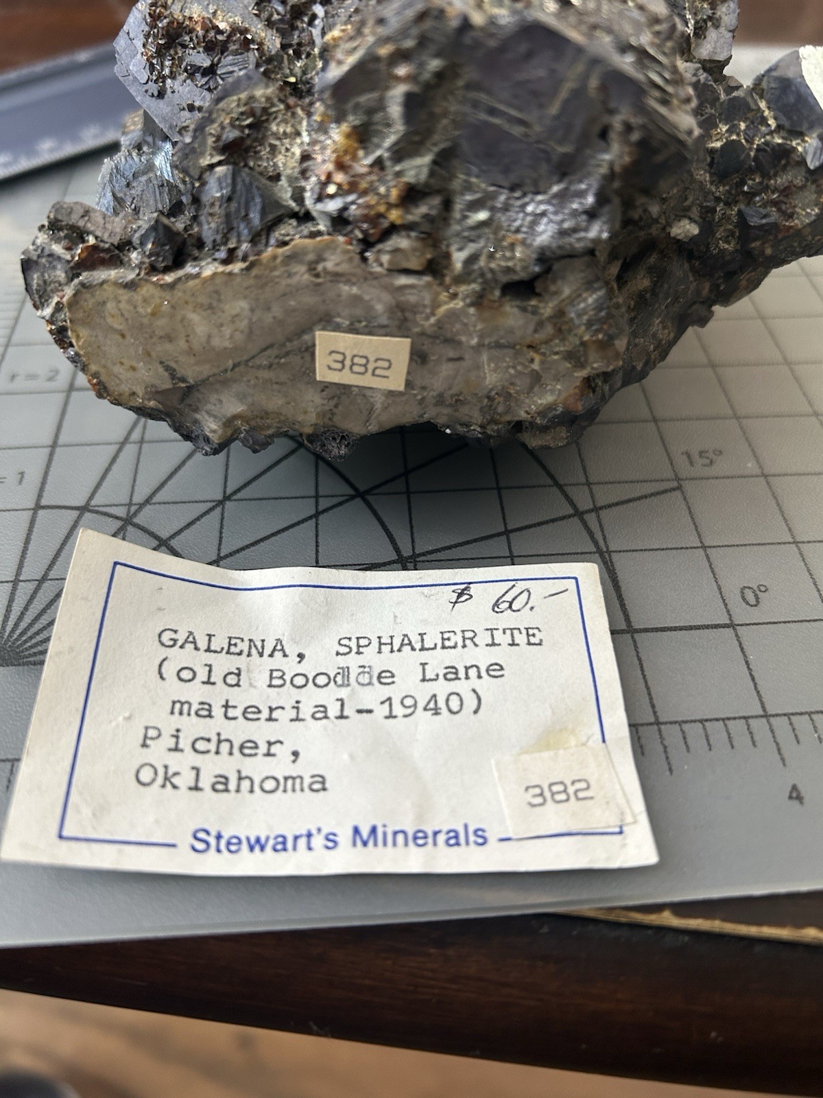 Rare Vintage Galena * Sphalerite OLD BOODLE LANE* Pitcher OK, Mine W/Provenance Rare Vintage Galena * Sphalerite OLD BOODLE LANE* Pitcher OK, Mine W/Provenance