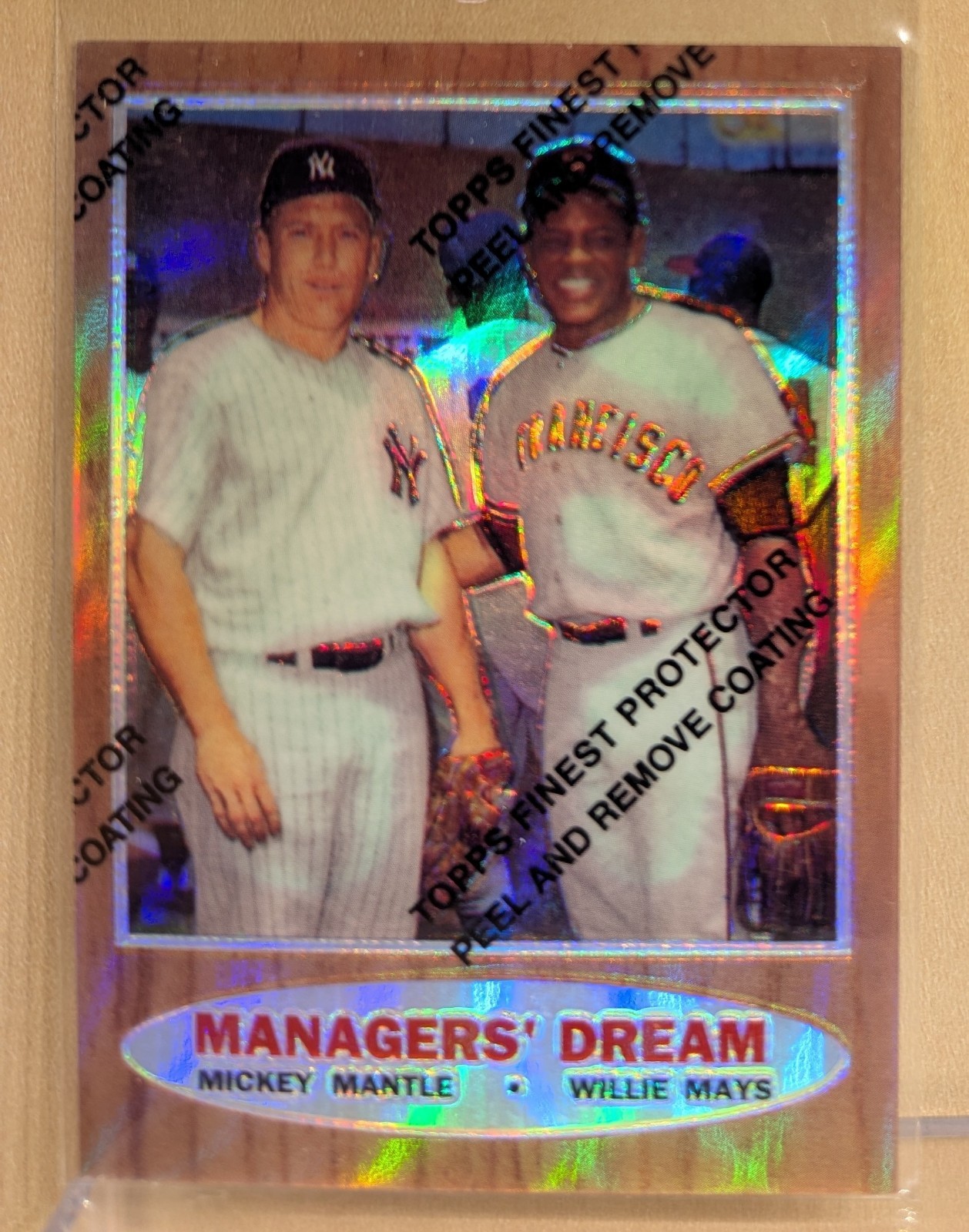 1997 Topps FINEST CHROME REFRACTOR #33 Mickey Mantle Willie Mays RARE PARALLEL
