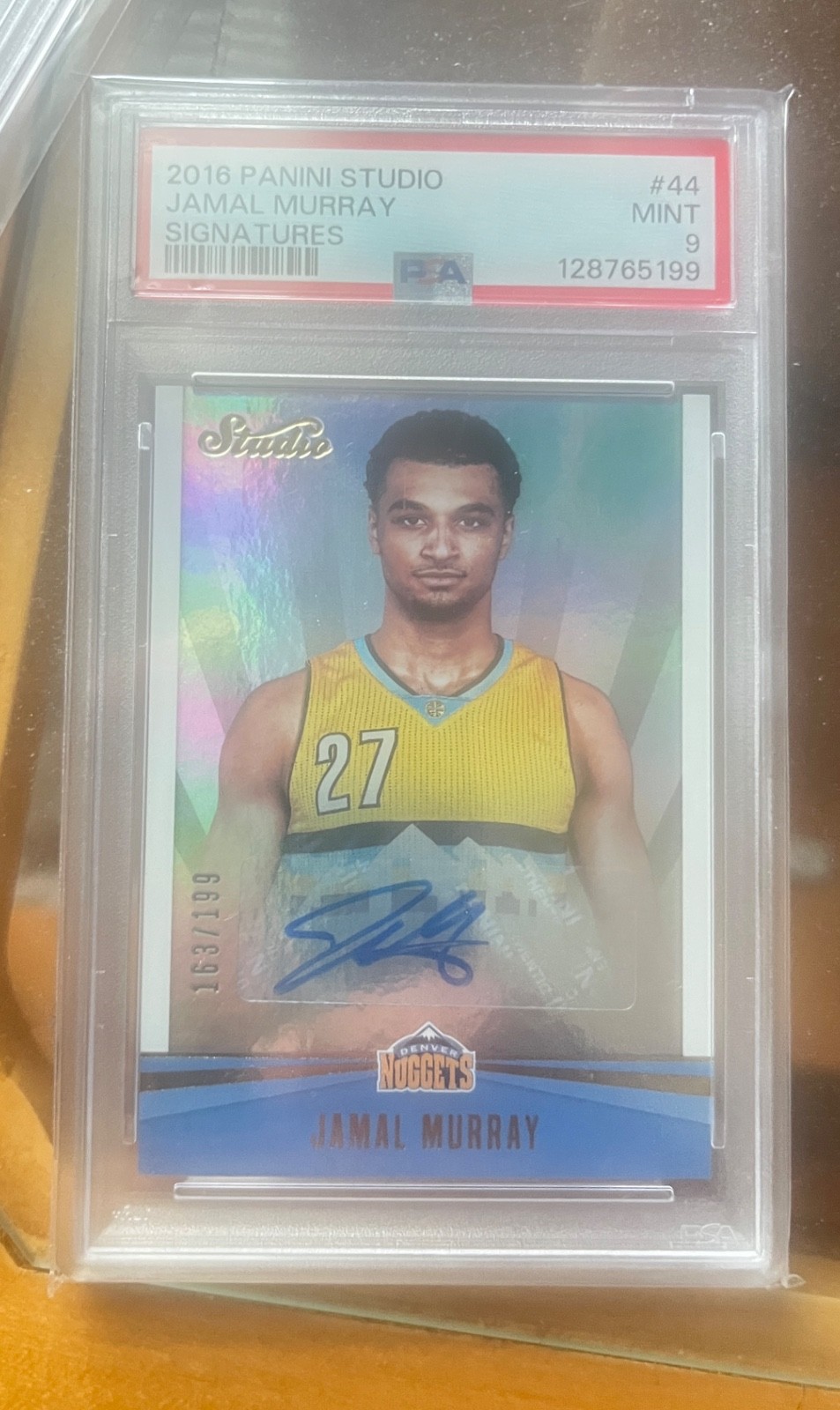 2016 panini studios jamal murray signatures rookie /199 psa9 2016 panini studios jamal murray signatures rookie /199 psa9