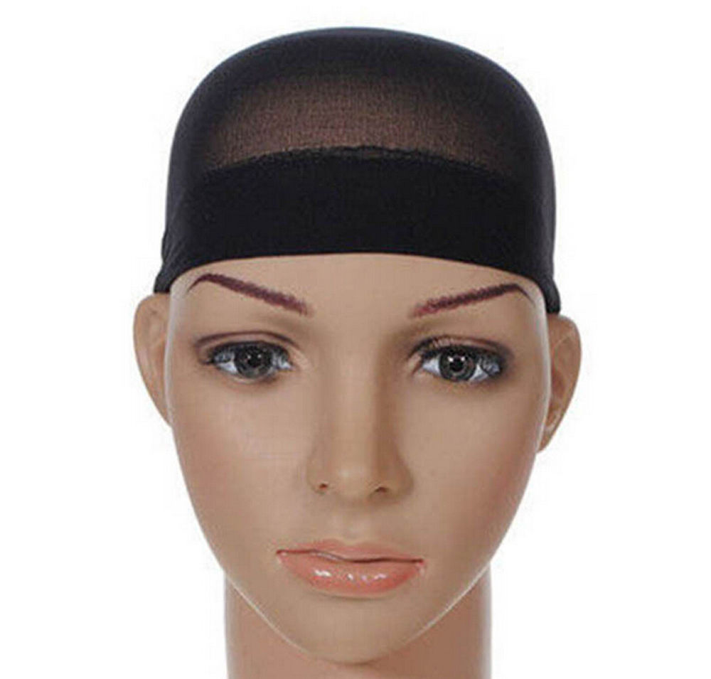 2 pcs Wig Cap Wig Liner Wig Stocking Cap Black Neutral Beige Nylon Stretch USA
