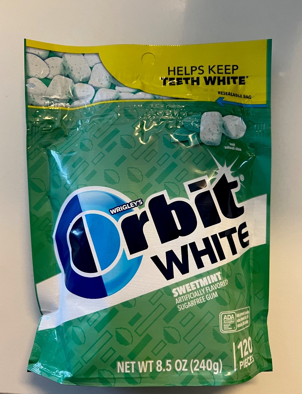 Orbit White Sweet Mint Gum Case 8 Bags x 120 Pieces Each Fresh, Sealed