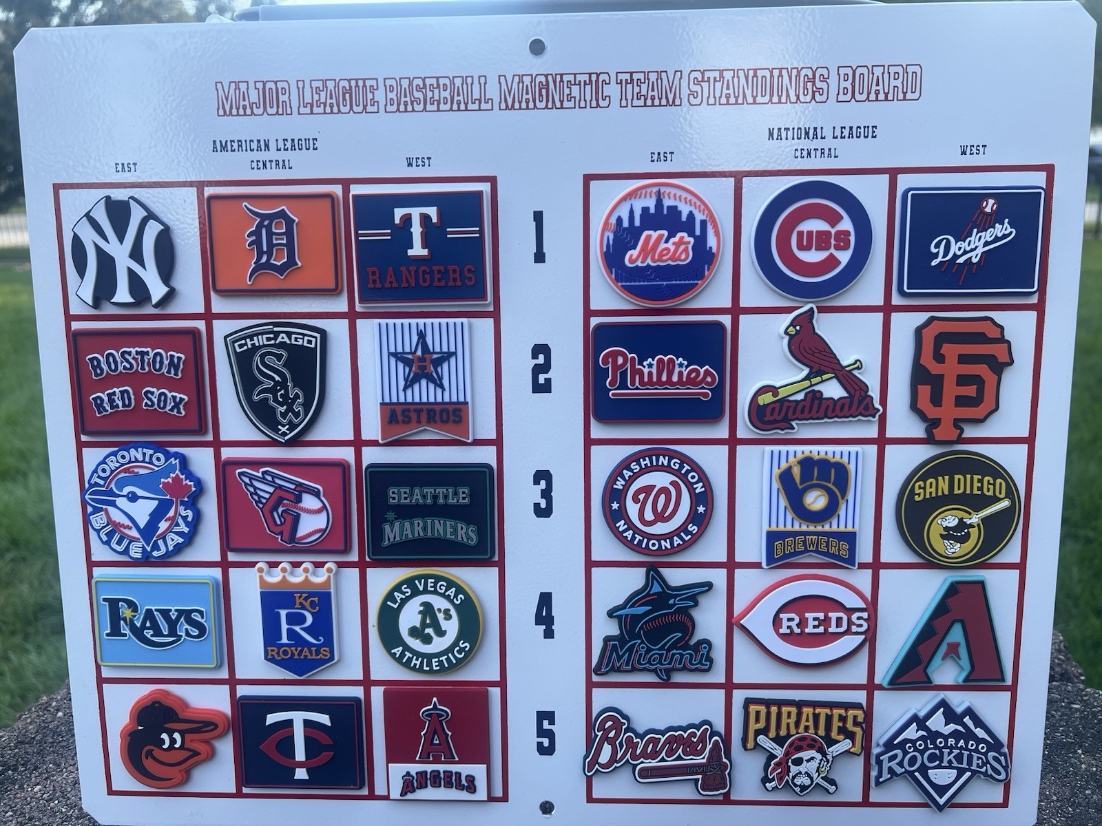 VINTAGE MLB 2026 FULL SET LOGO MAGNETIC TEAM STANDINGS BOARD 30 RUBBER MAGNETS VINTAGE MLB 2026 FULL SET LOGO MAGNETIC TEAM STANDINGS BOARD 30 RUBBER MAGNETS