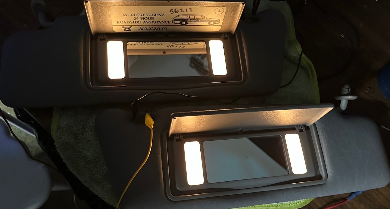 MERCEDES W124 W201 LEFT & RIGHT SUN VISORS 300E TE CE D TD E320 190E D GREY