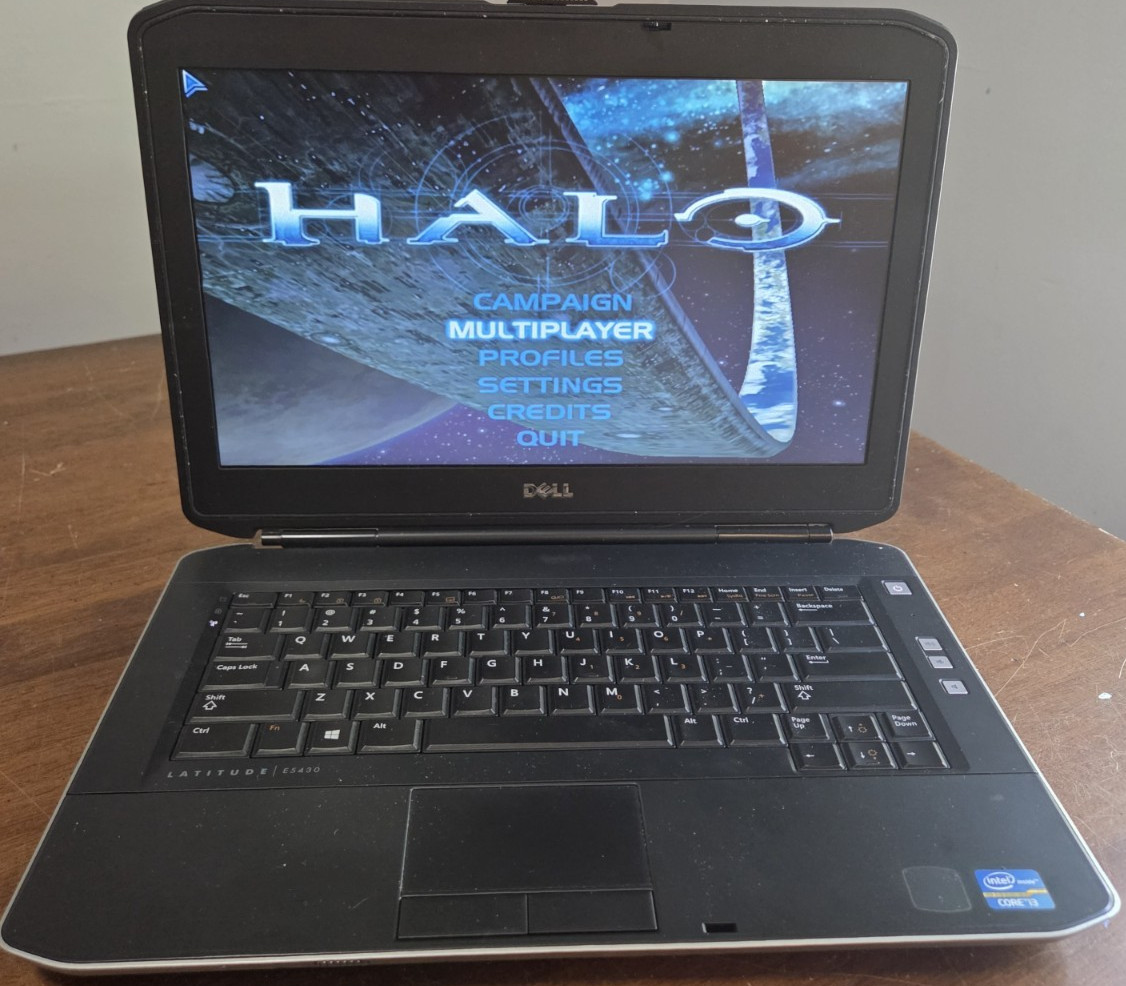 RESTORED RETRO GAMING DELL CORE i3 LAPTOP WINDOWS XP DVD PLAYER BURNER DOS BOX 