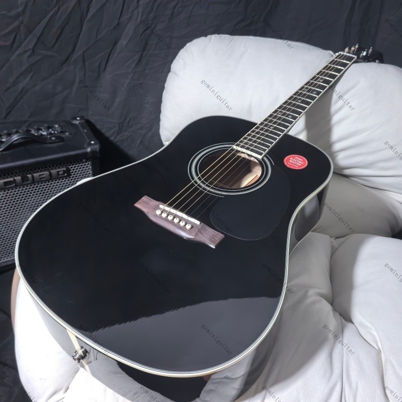 D-35 acoustic electric guitar black solid abalone inlay bone nut with pickups D-35 acoustic electric guitar black solid abalone inlay bone nut with pickups
