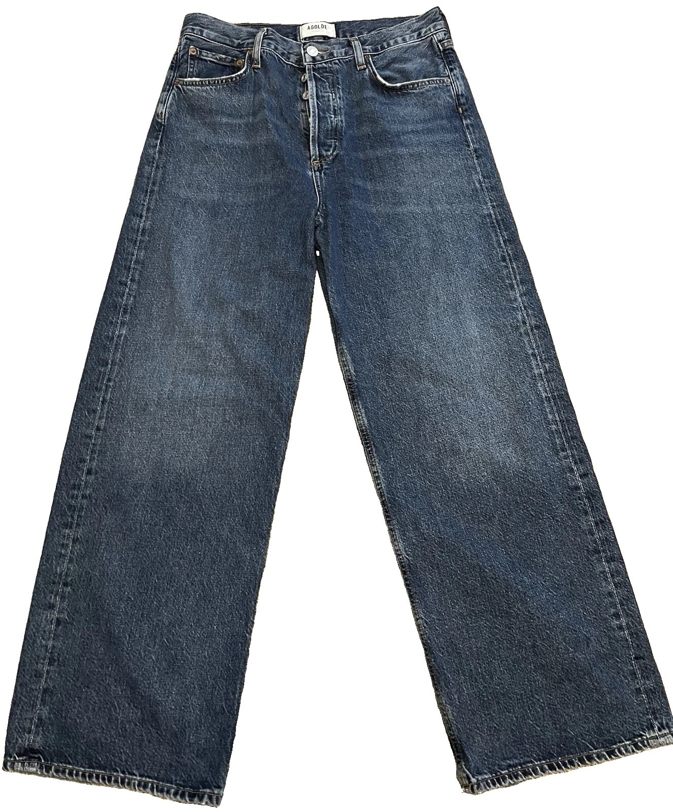 Agolde Ren High Rise Wide Leg Jeans Womens 28 Blue Denim Stretch A200B-1554