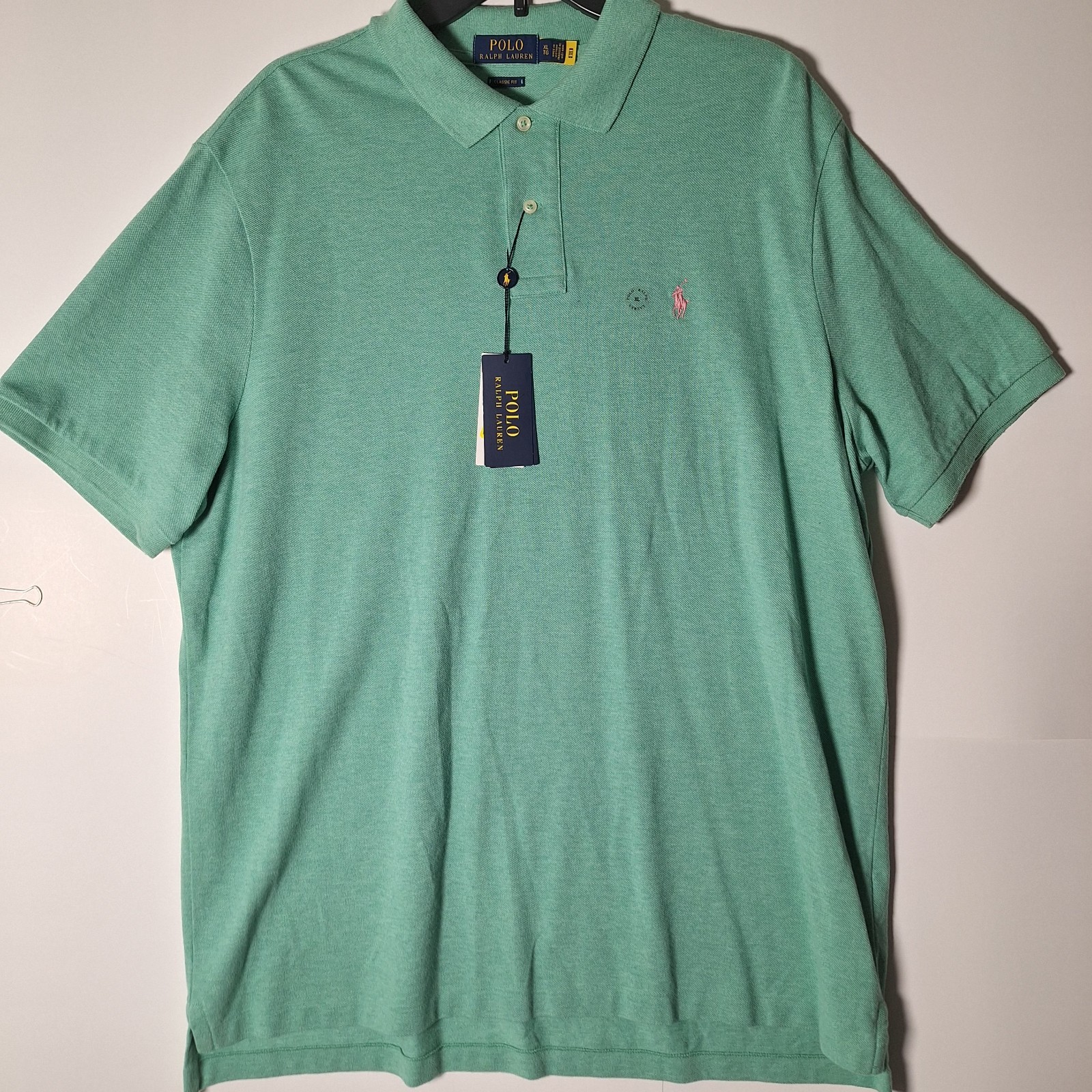 NEW Polo Ralph Lauren Classic Fit Mens XL Green s/s Pink Pony New Tags