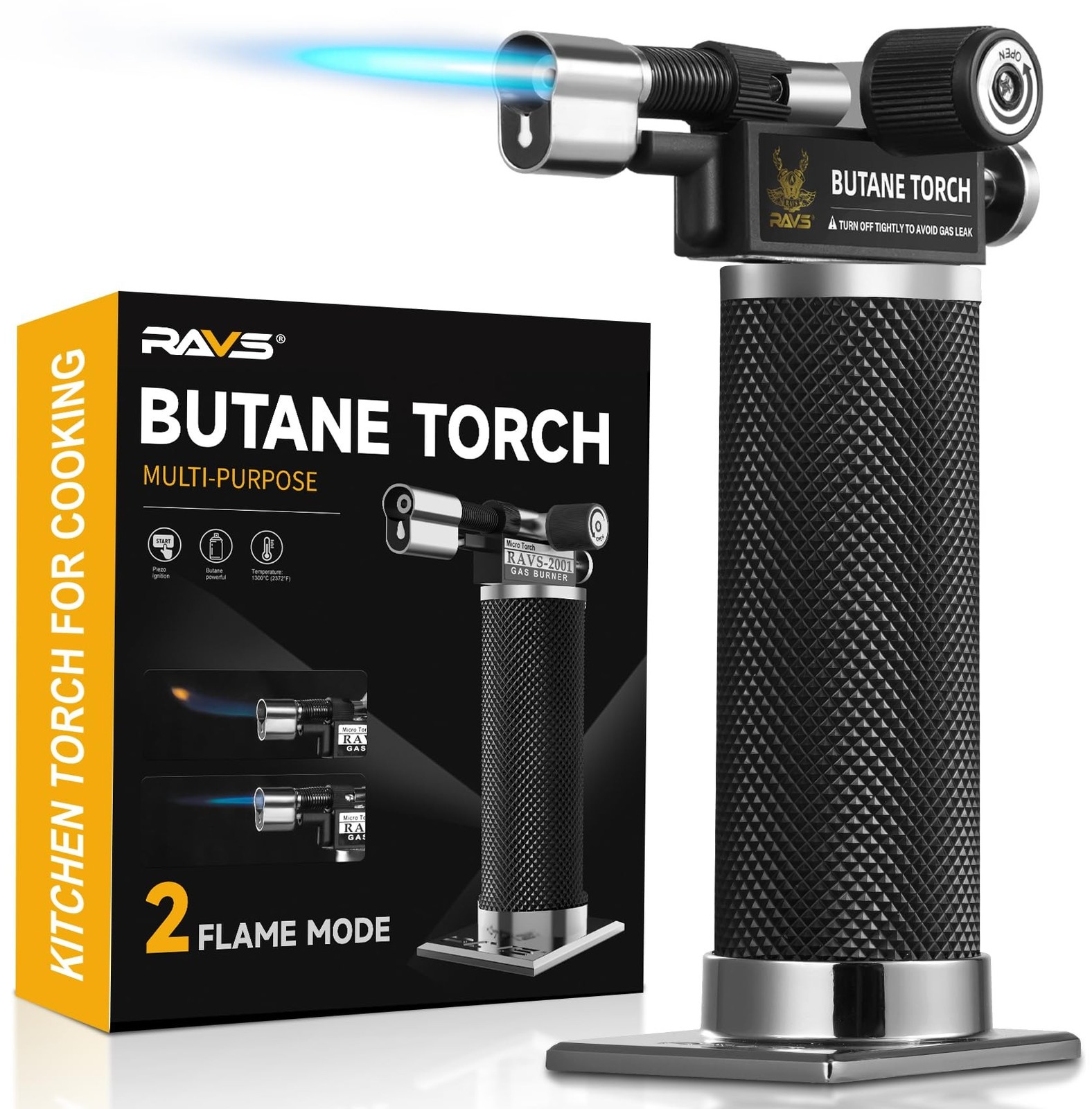 RAVS Butane Torch Lighter, DUAL Flame Mode Kitchen Torch, Refillable Cooking ... RAVS Butane Torch Lighter, DUAL Flame Mode Kitchen Torch, Refillable Cooking ...
