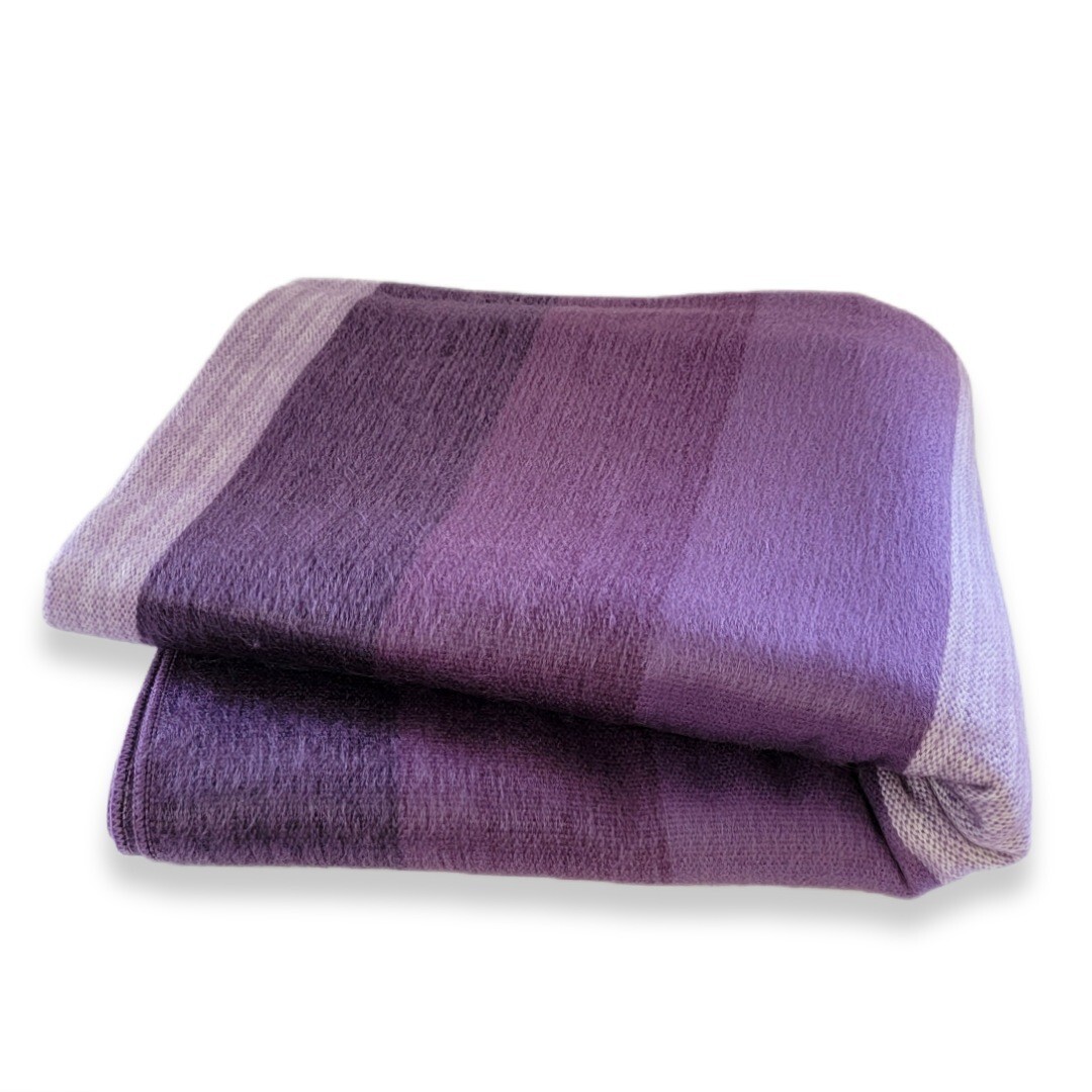 Super Soft Purple Alpaca Wool  Blanket Queen Bed Sofa Throw
