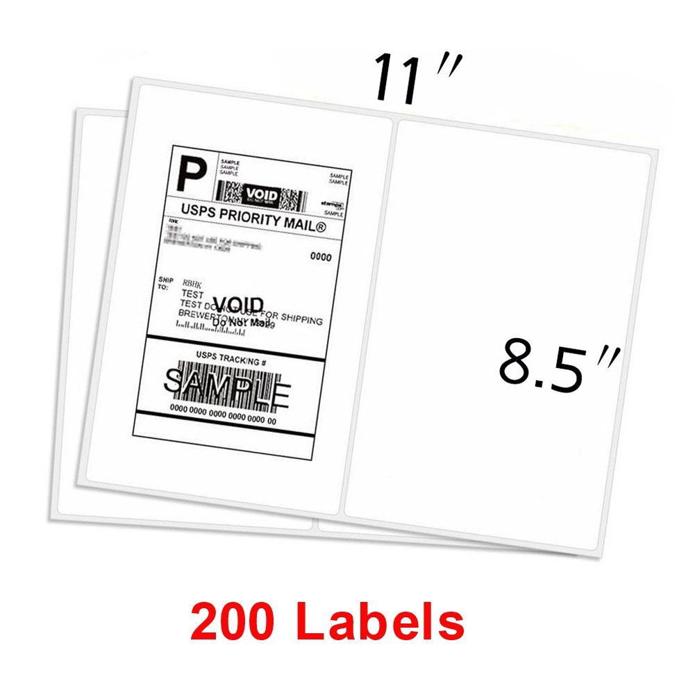 200-4000 Half Sheet Shipping Labels Page 8.5x5.5 Self Adhesive Round 2 Per Sheet