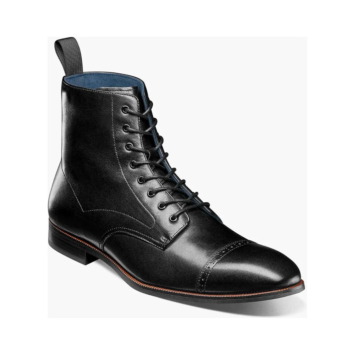Stacy Adams Henry Cap Toe Lace Up Boot Leather Black 25718-001 Stacy Adams Henry Cap Toe Lace Up Boot Leather Black 25718-001